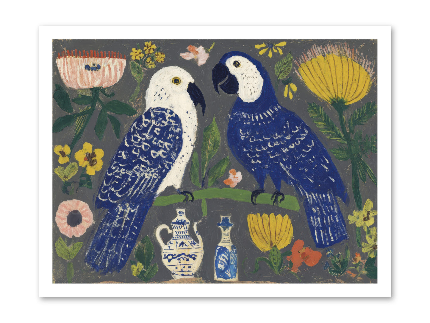 The Concierge Kept Parrots -- Loose Canvas Print 24x18
