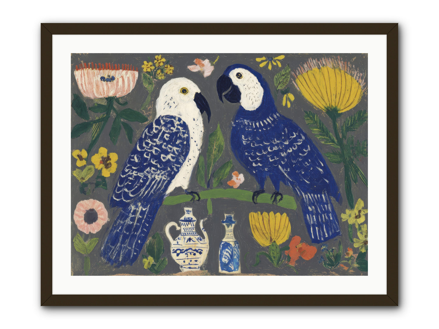 The Concierge Kept Parrots -- Framed Print - Black 32x24