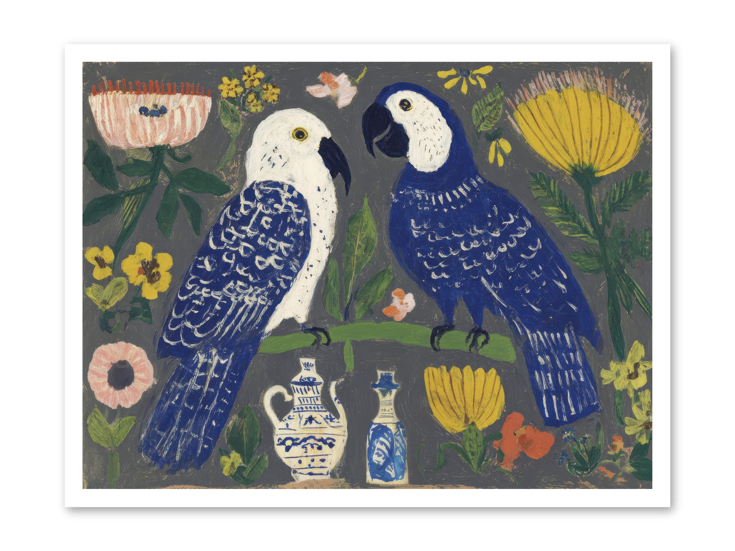 The Concierge Kept Parrots -- Loose Canvas Print 32x24
