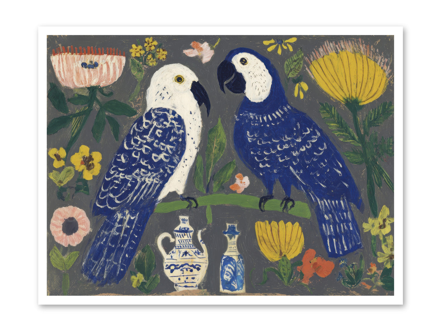 The Concierge Kept Parrots -- Loose Canvas Print 40x30