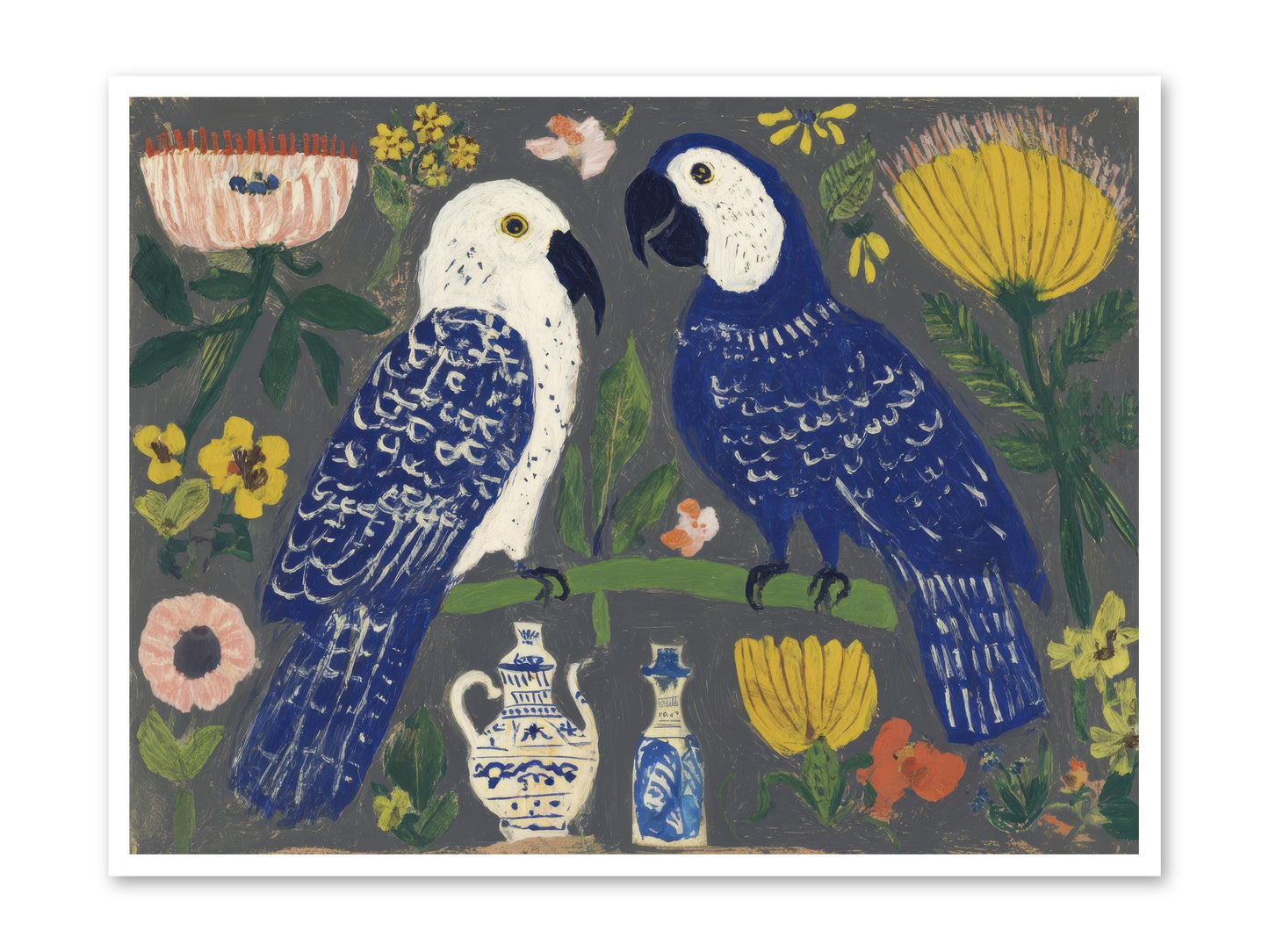 The Concierge Kept Parrots -- Loose Canvas Print 48x36