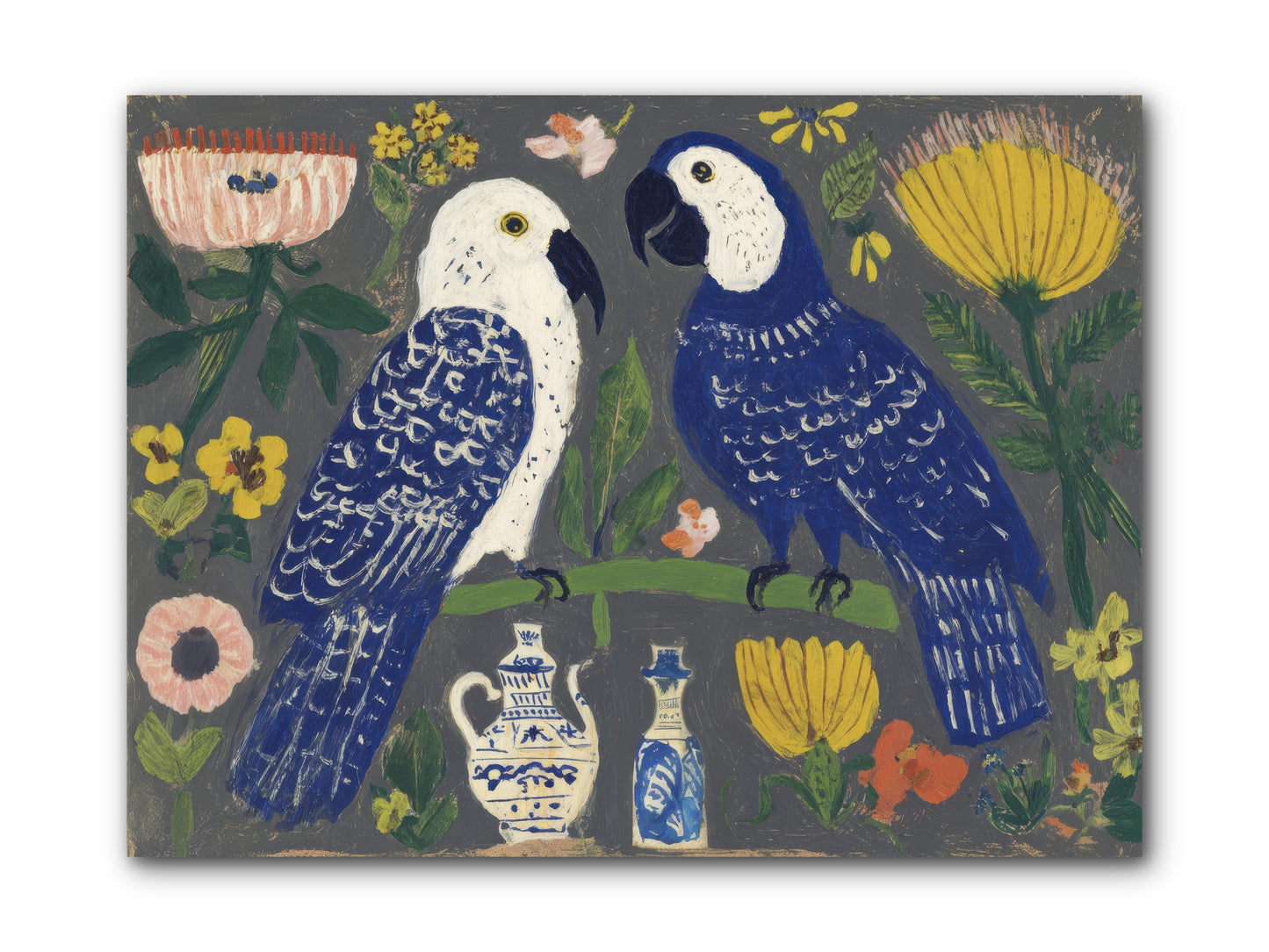 The Concierge Kept Parrots -- Wrapped Canvas 12x9