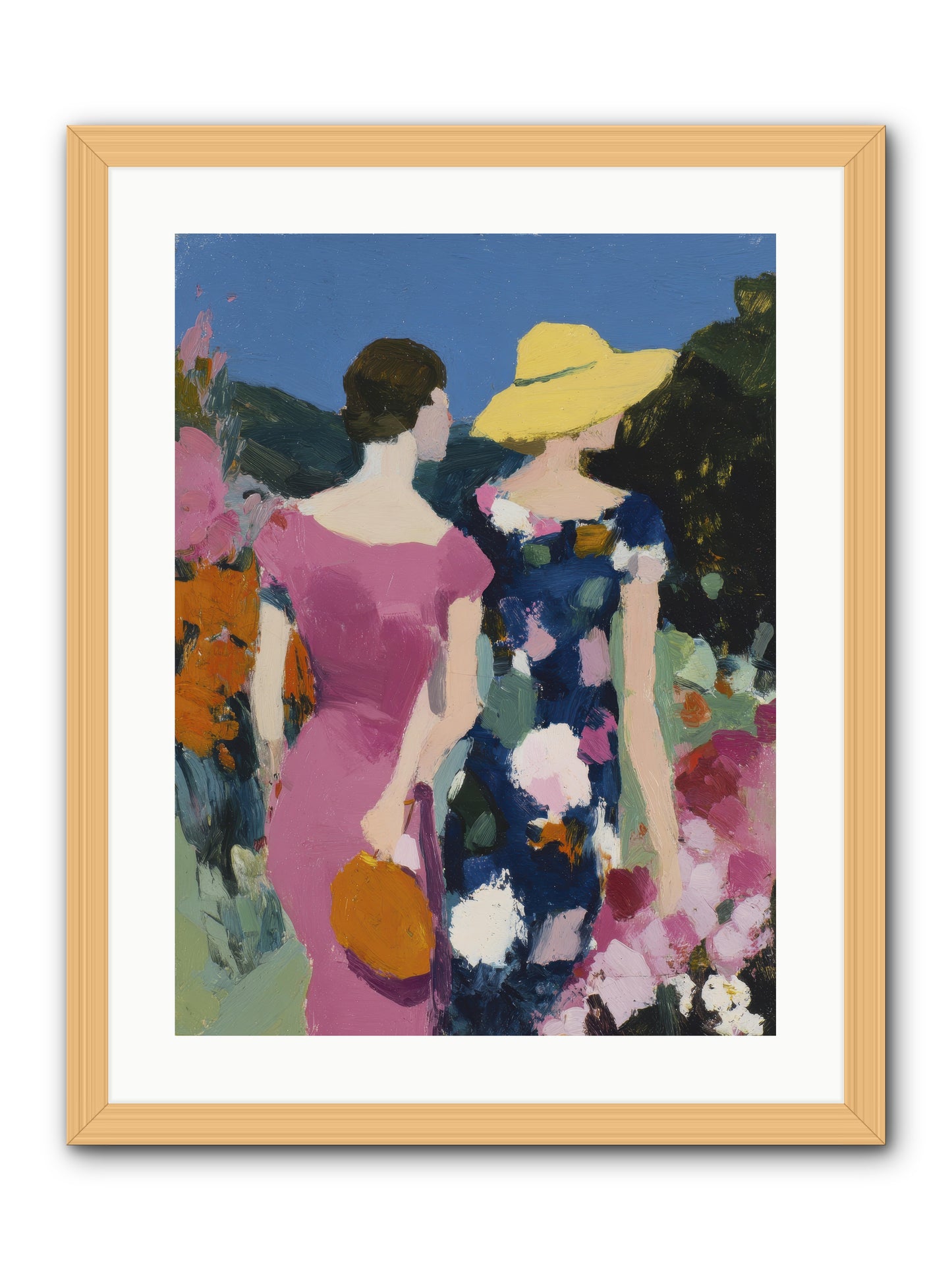 The Conversation -- Framed Print - Natural 18x24
