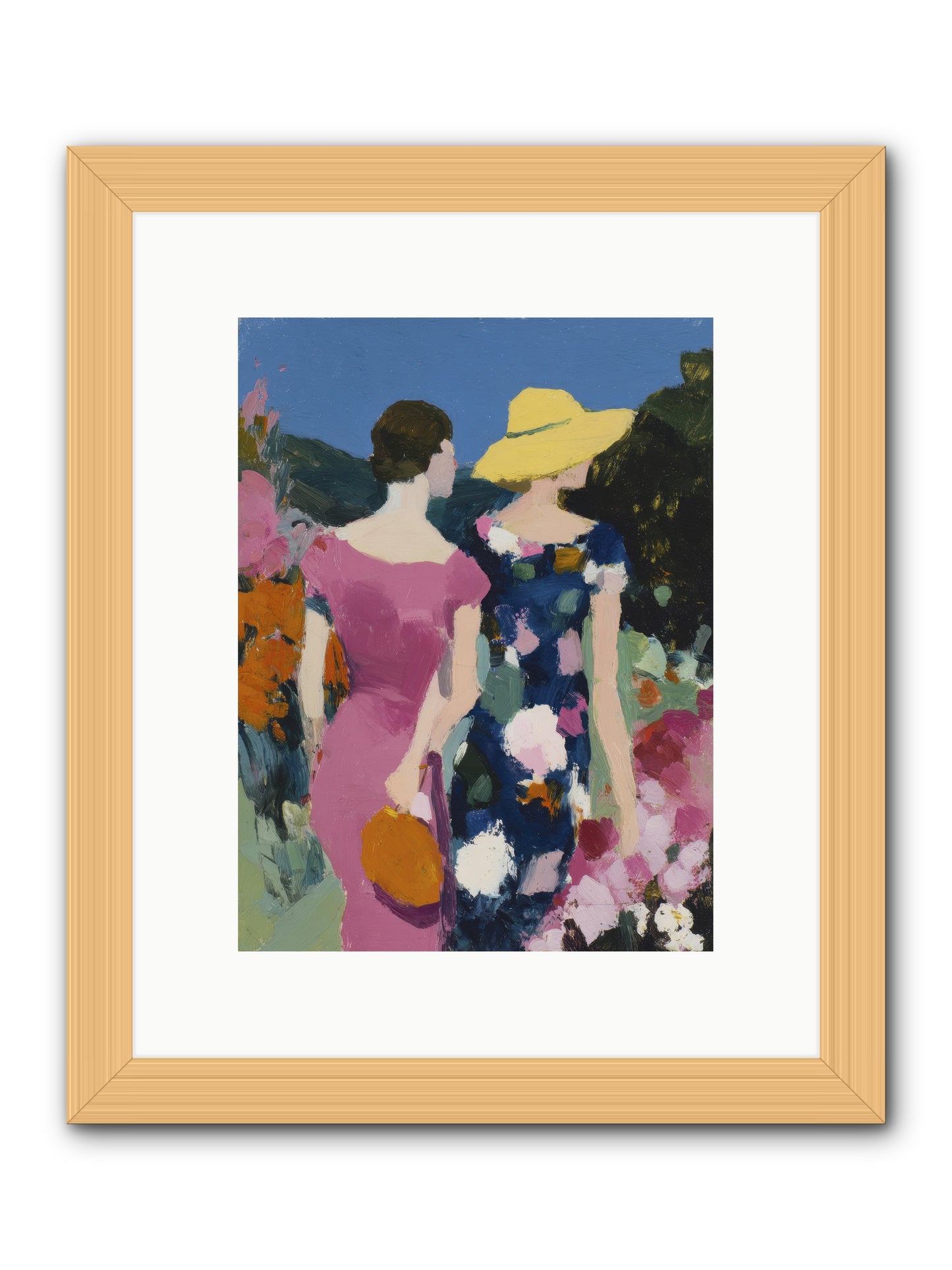 The Conversation -- Framed Print - Natural 9x12