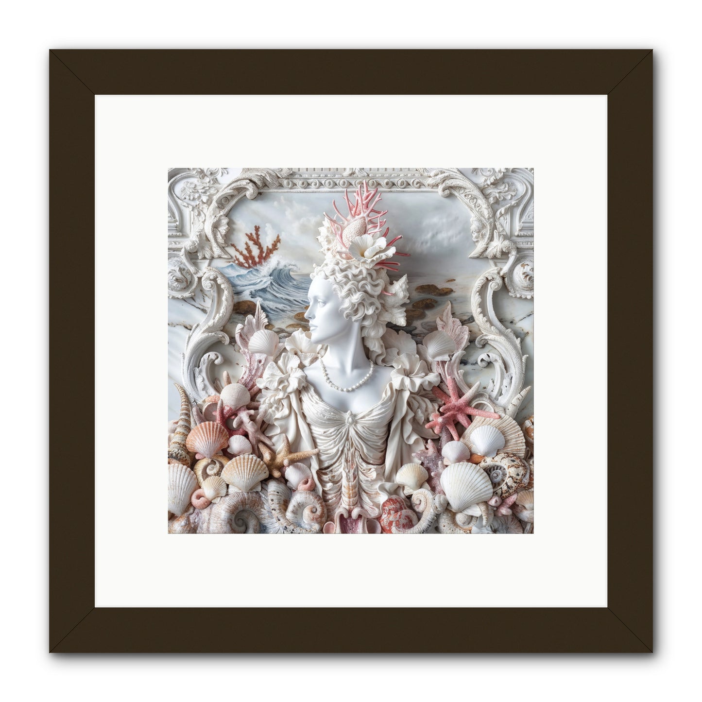 The Coral Queen -- Framed Print - Black 10x10