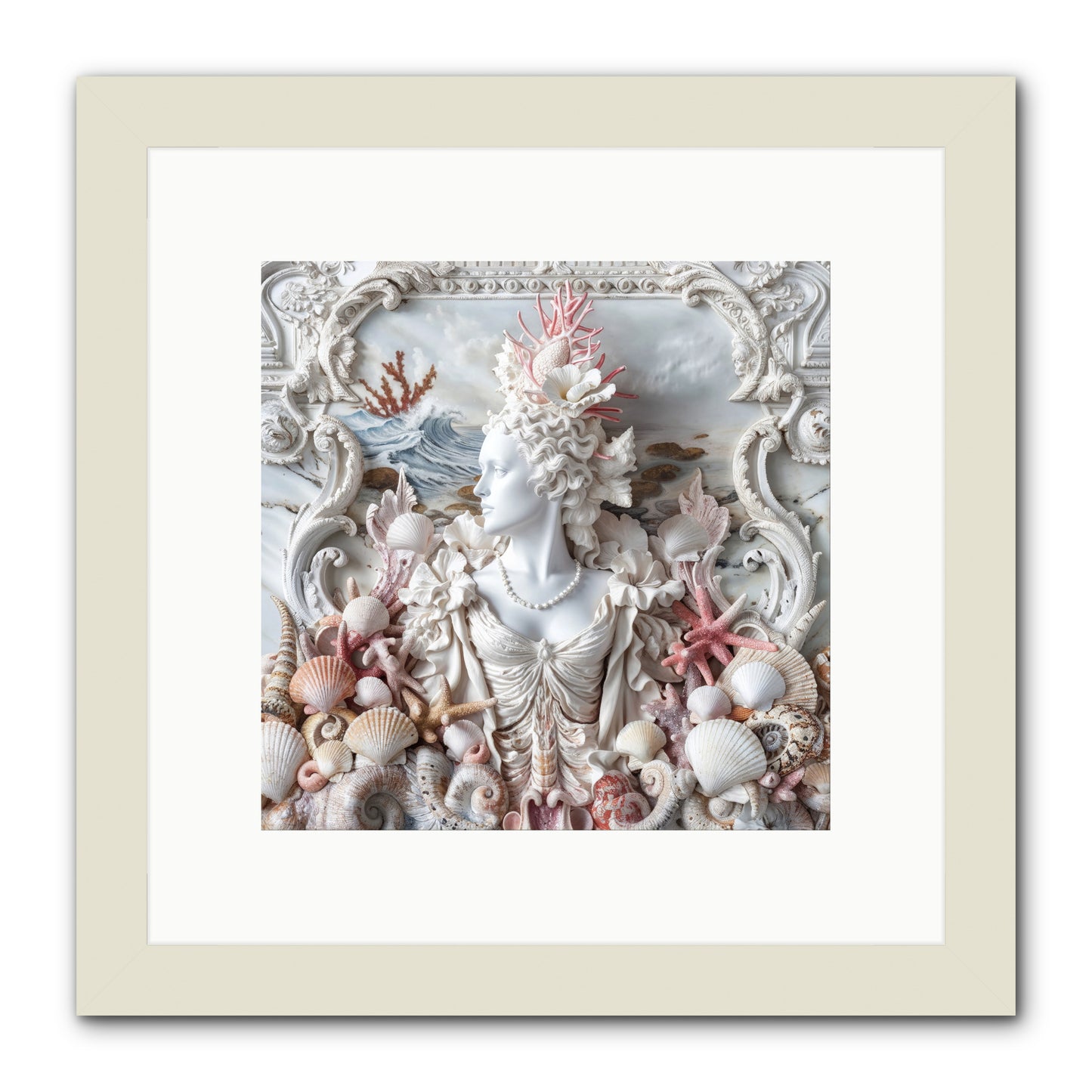 The Coral Queen -- Framed Print - White 10x10