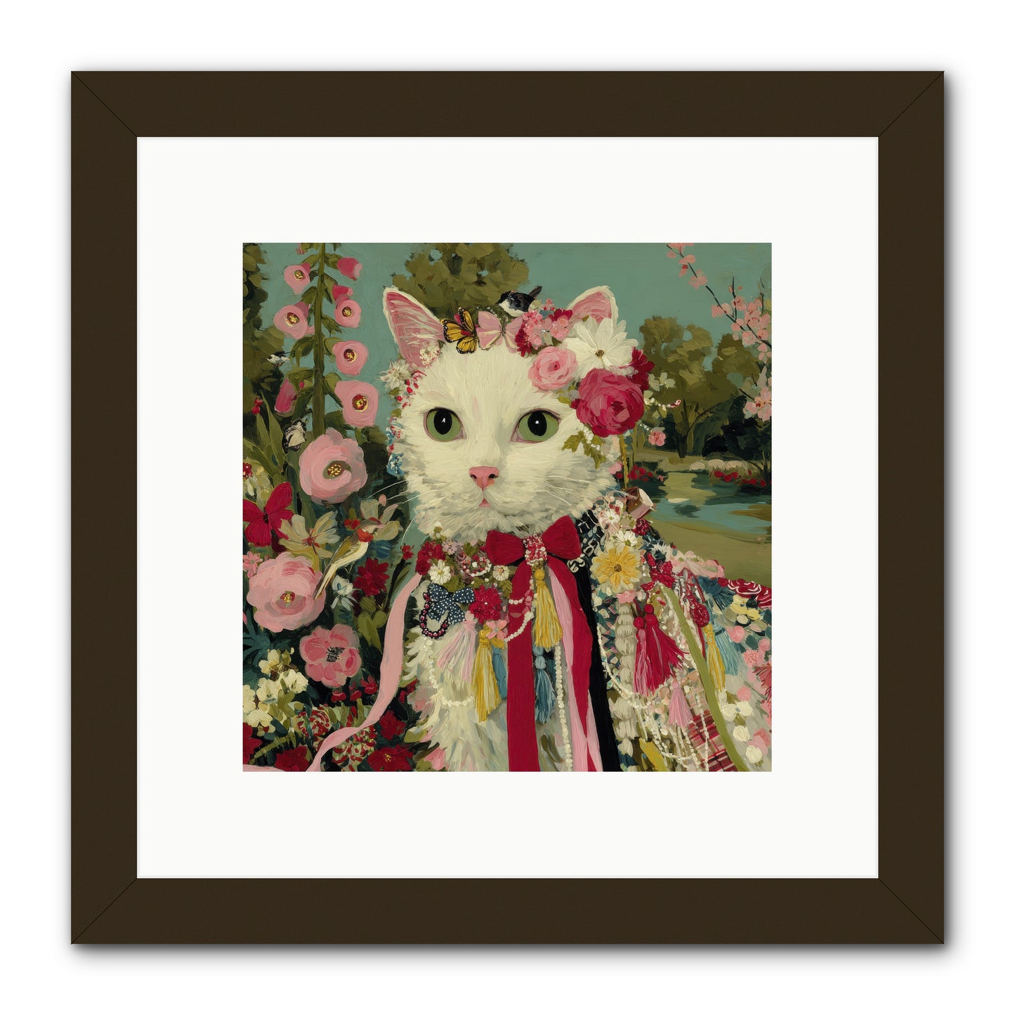 The Cottage Circle -- Framed Print - Black 10x10