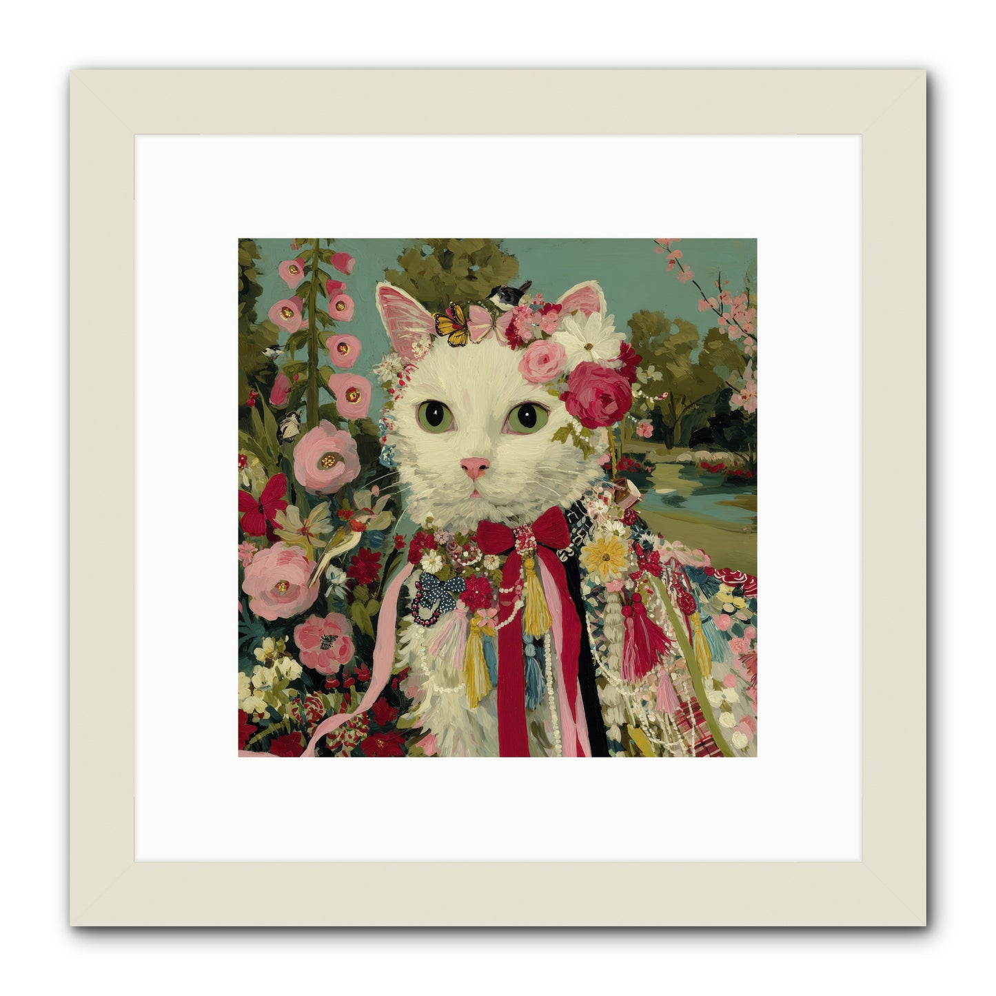 The Cottage Circle -- Framed Print - White 10x10