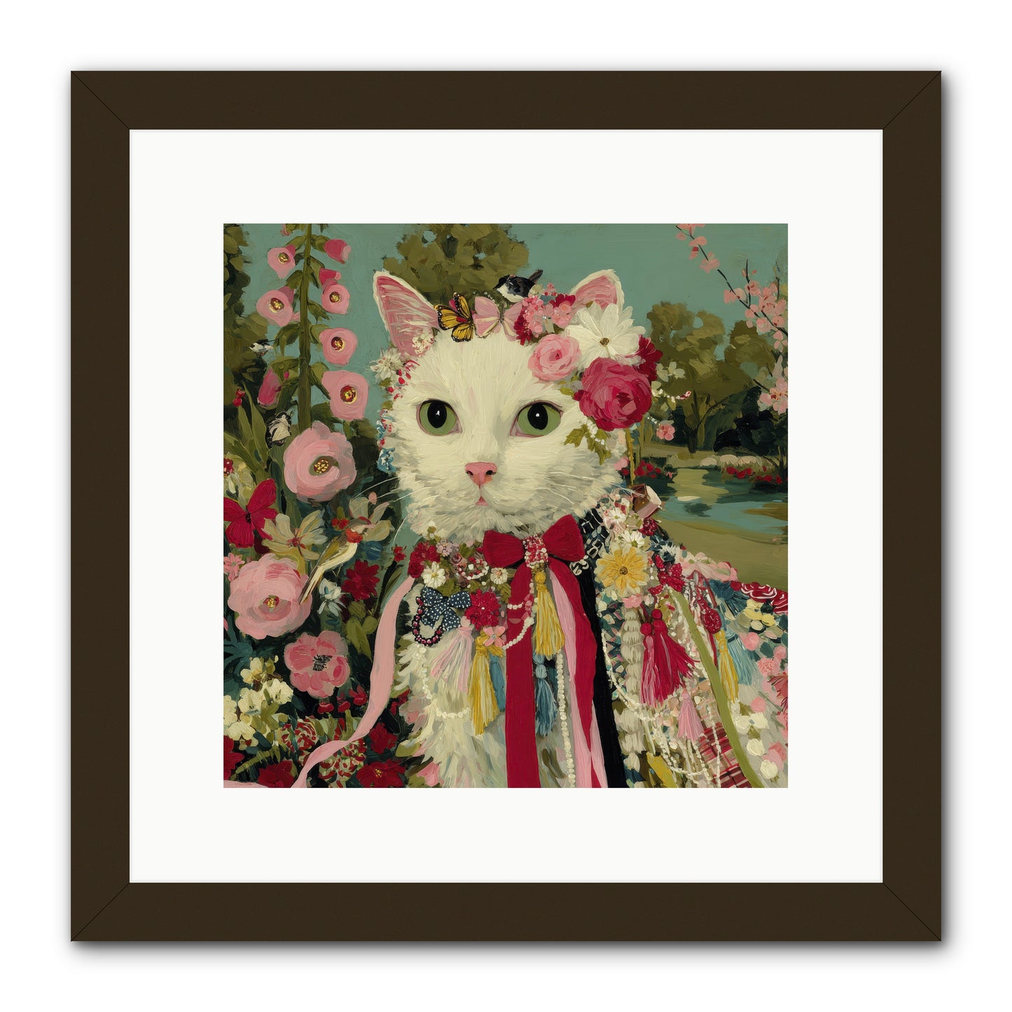 The Cottage Circle -- Framed Print - Black 12x12
