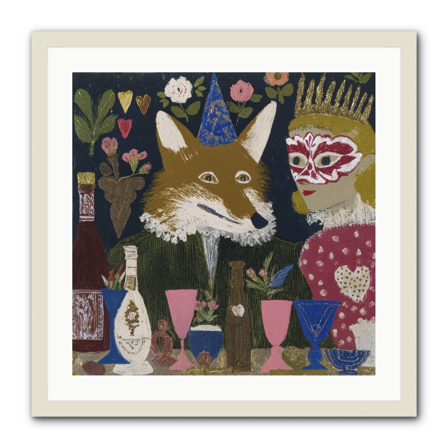 The Crown She Never Asked For -- Framed Print - White 24x24