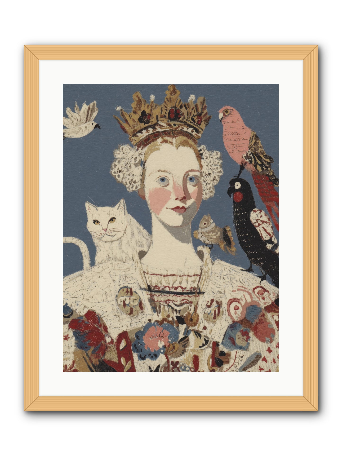 The Curious Hostess -- Framed Print - Natural 18x24