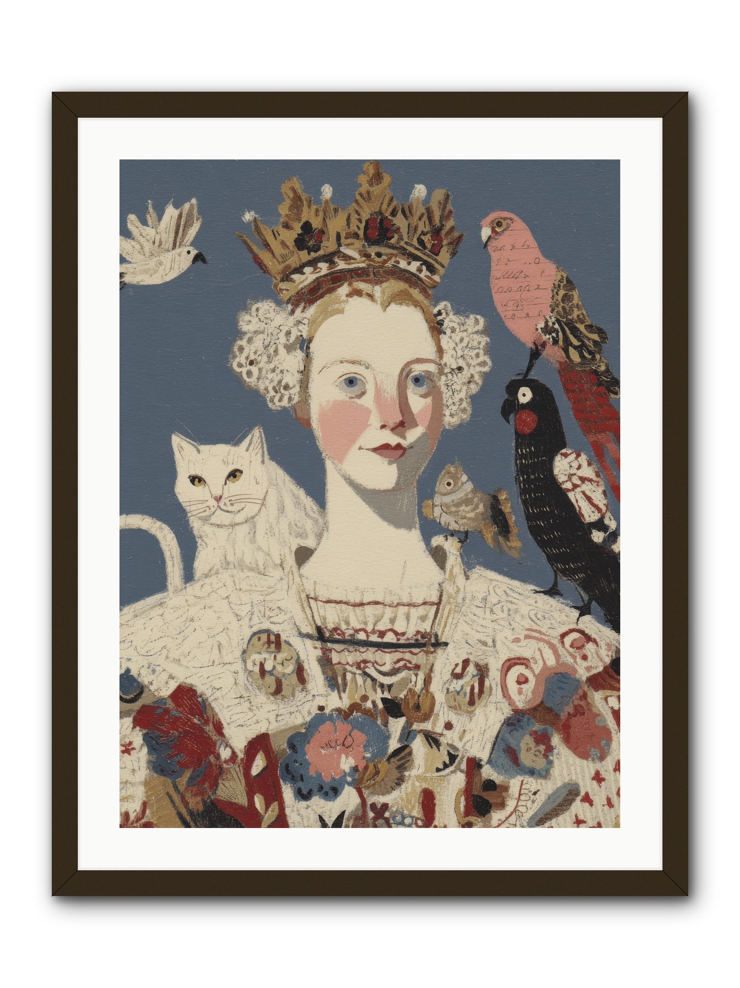 The Curious Hostess -- Framed Print - Black 24x32