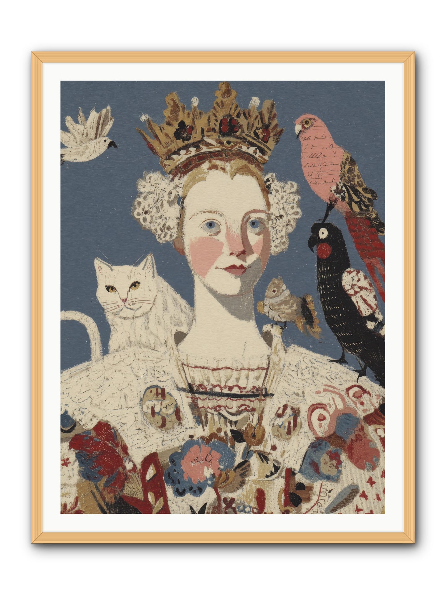 The Curious Hostess -- Framed Print - Natural 36x48