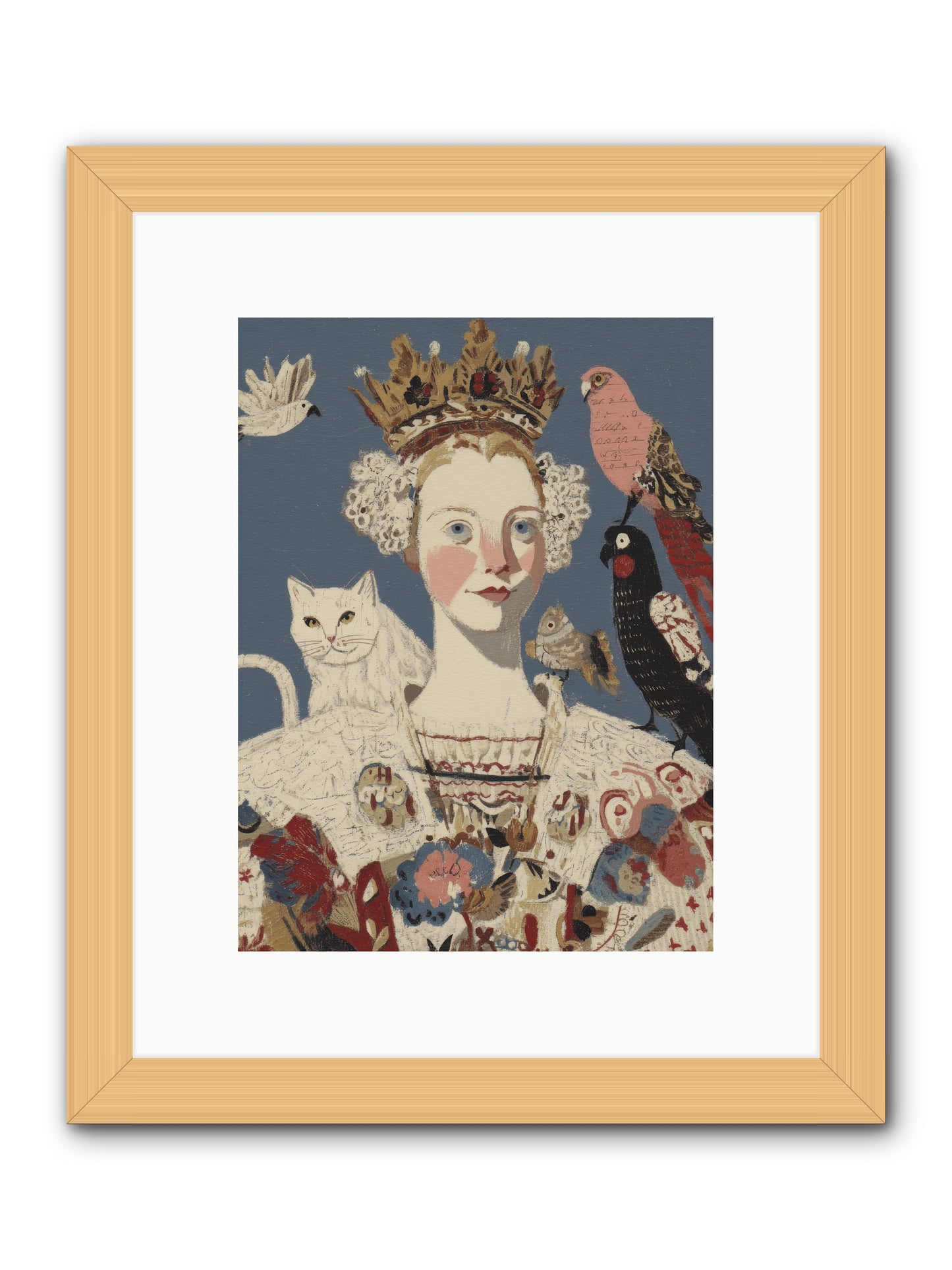 The Curious Hostess -- Framed Print - Natural 9x12