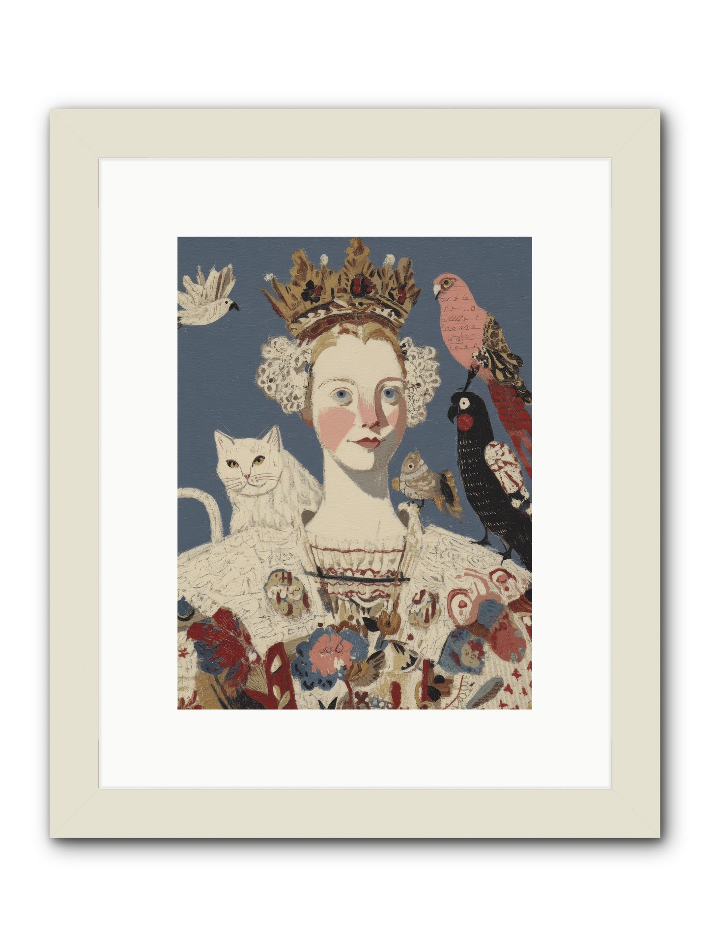 The Curious Hostess -- Framed Print - White 9x12