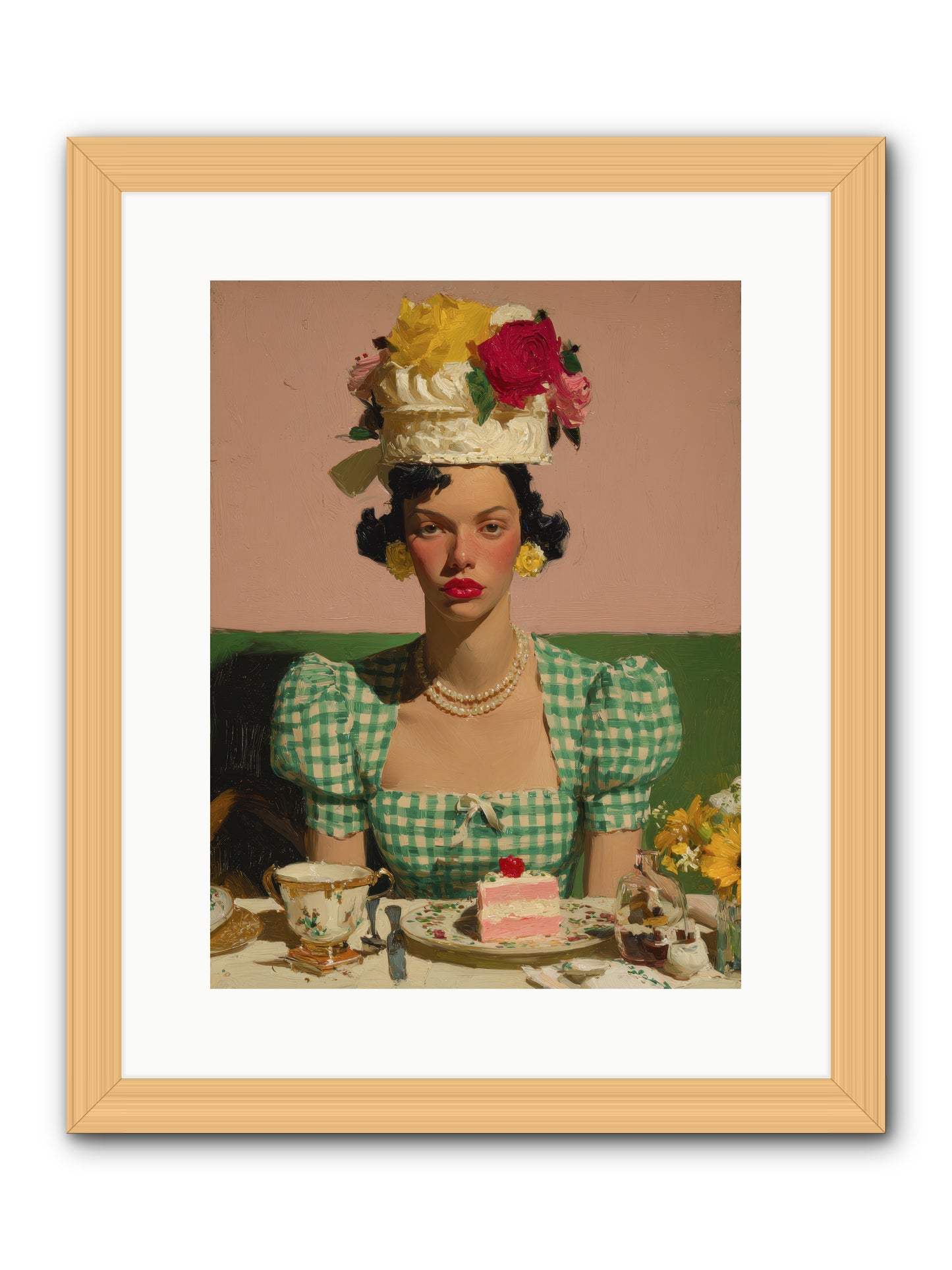 The Daffodil Supper Club -- Framed Print - Natural 12x16