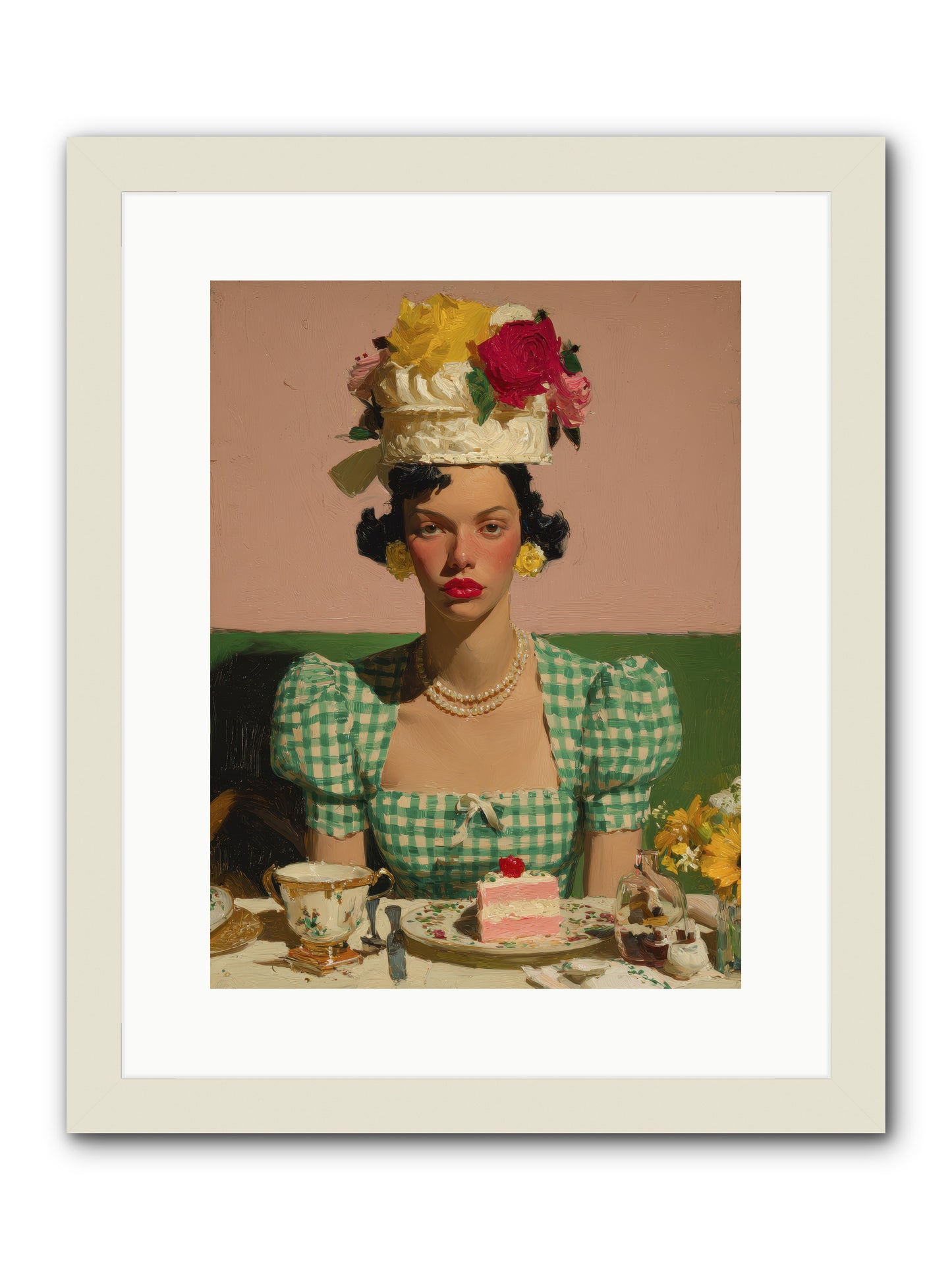 The Daffodil Supper Club -- Framed Print - White 12x16