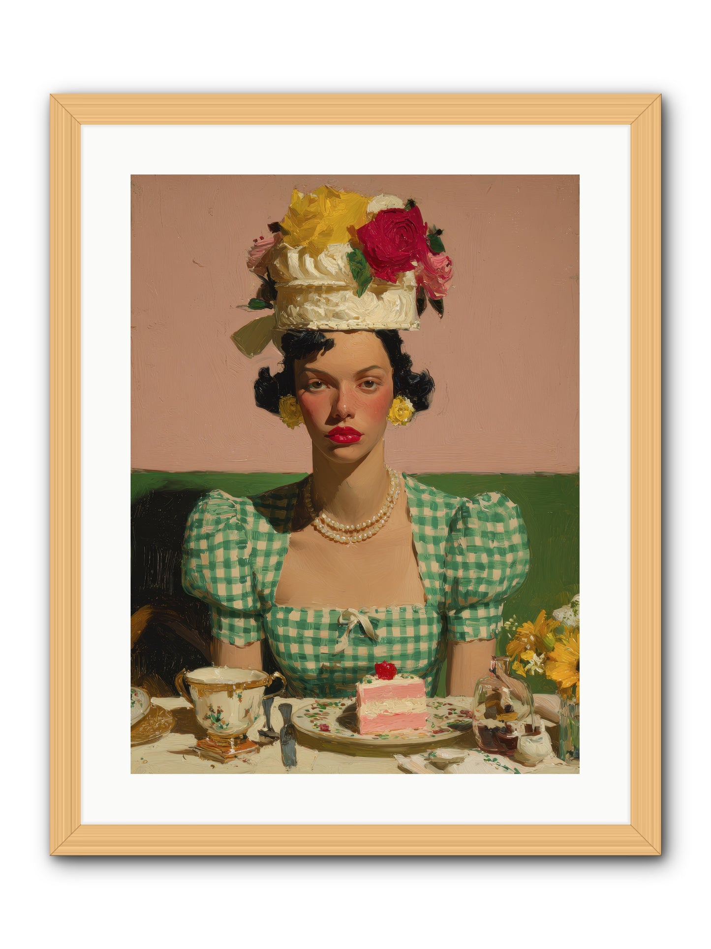 The Daffodil Supper Club -- Framed Print - Natural 18x24