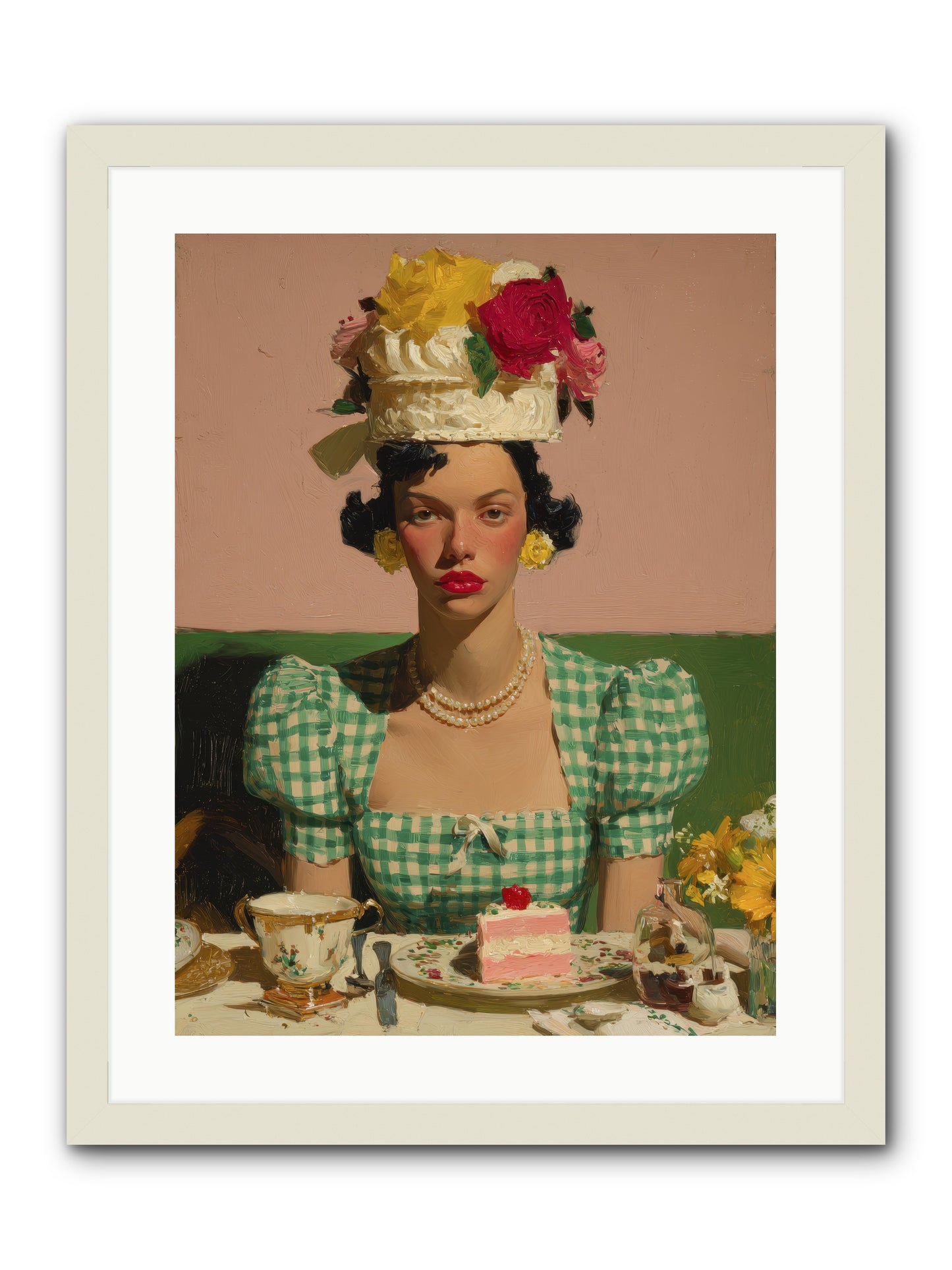 The Daffodil Supper Club -- Framed Print - White 18x24