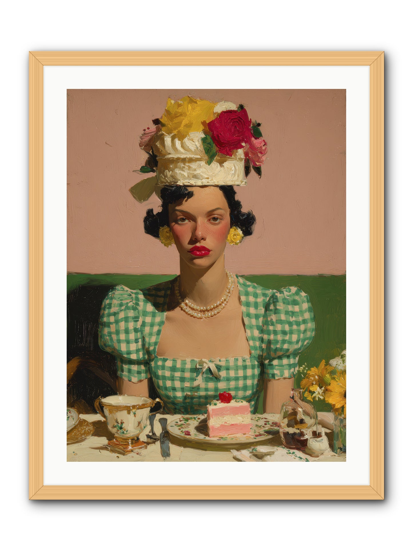The Daffodil Supper Club -- Framed Print - Natural 24x32