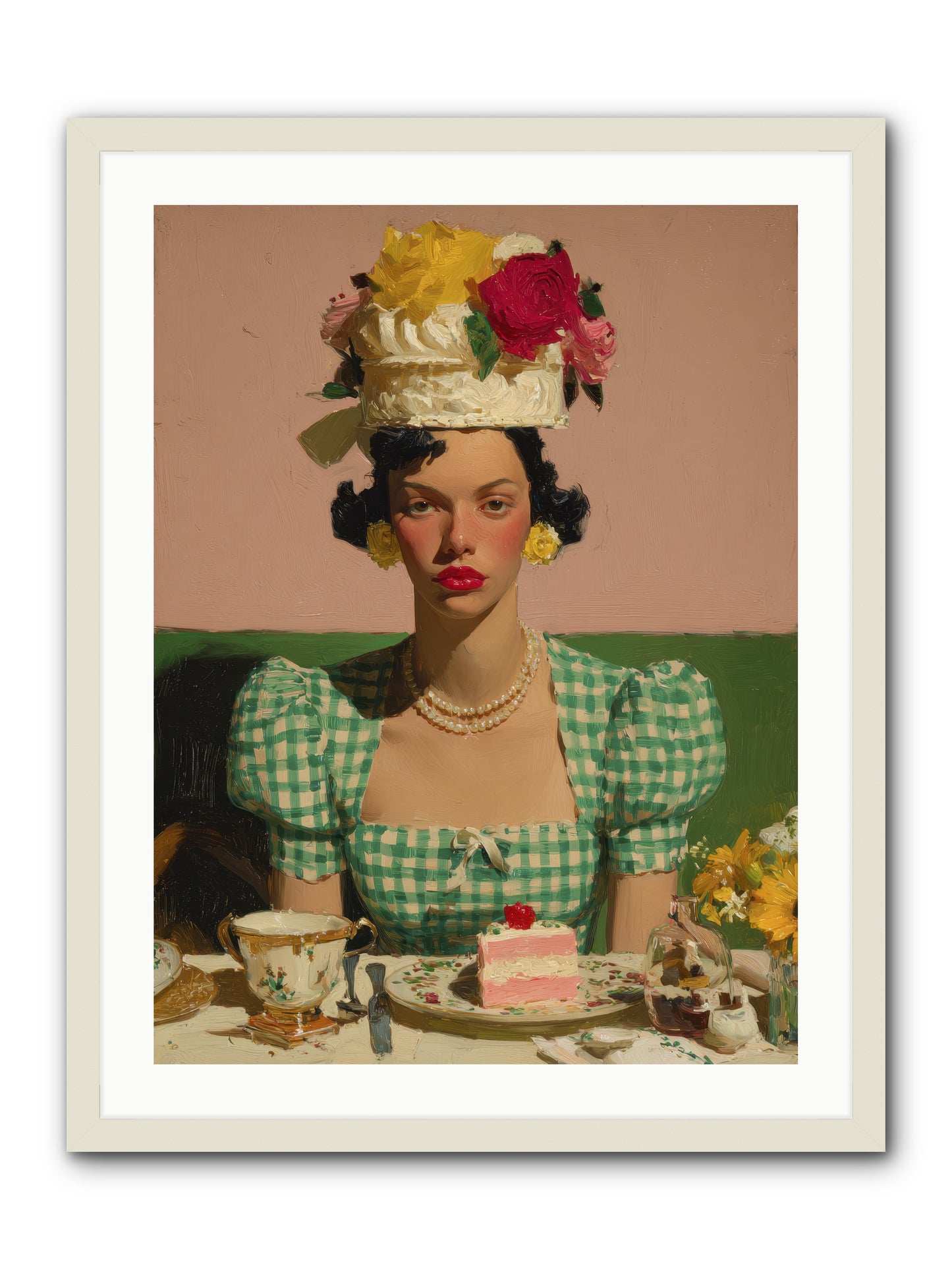 The Daffodil Supper Club -- Framed Print - White 24x32