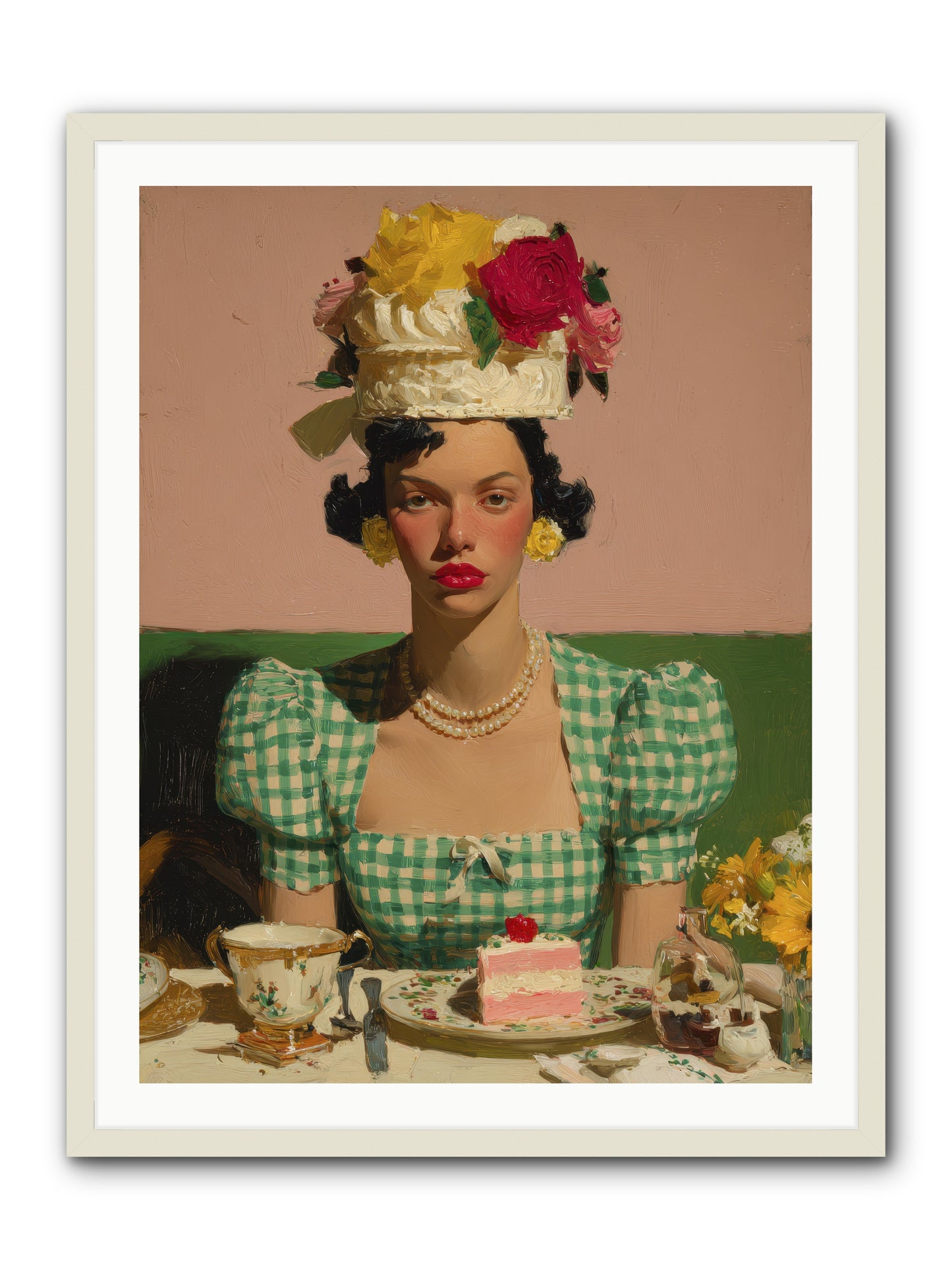 The Daffodil Supper Club -- Framed Print - White 30x40