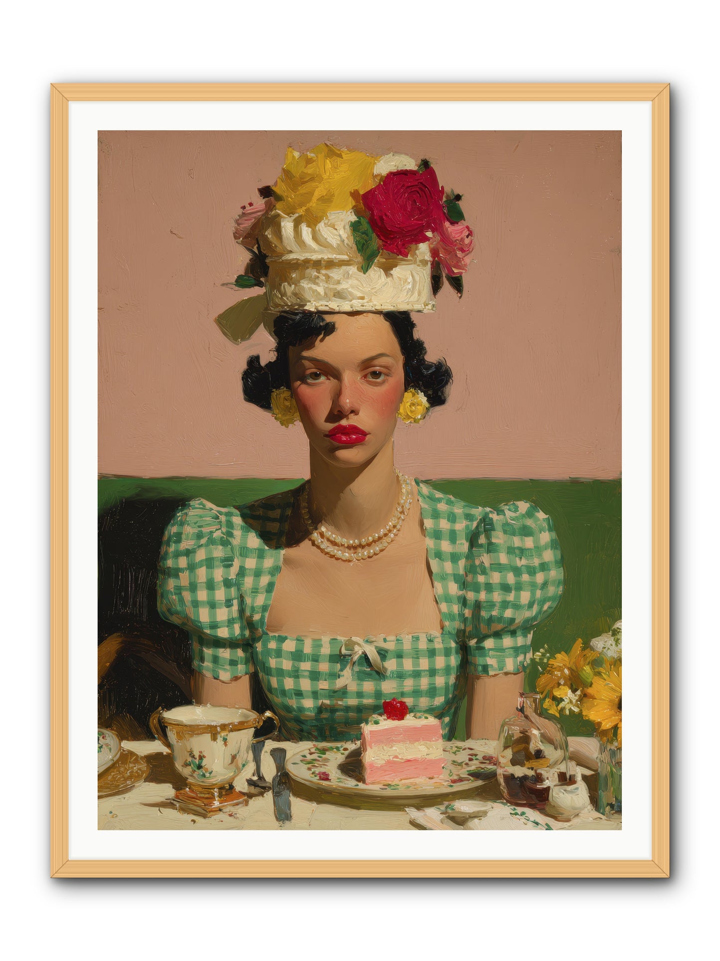 The Daffodil Supper Club -- Framed Print - Natural 36x48