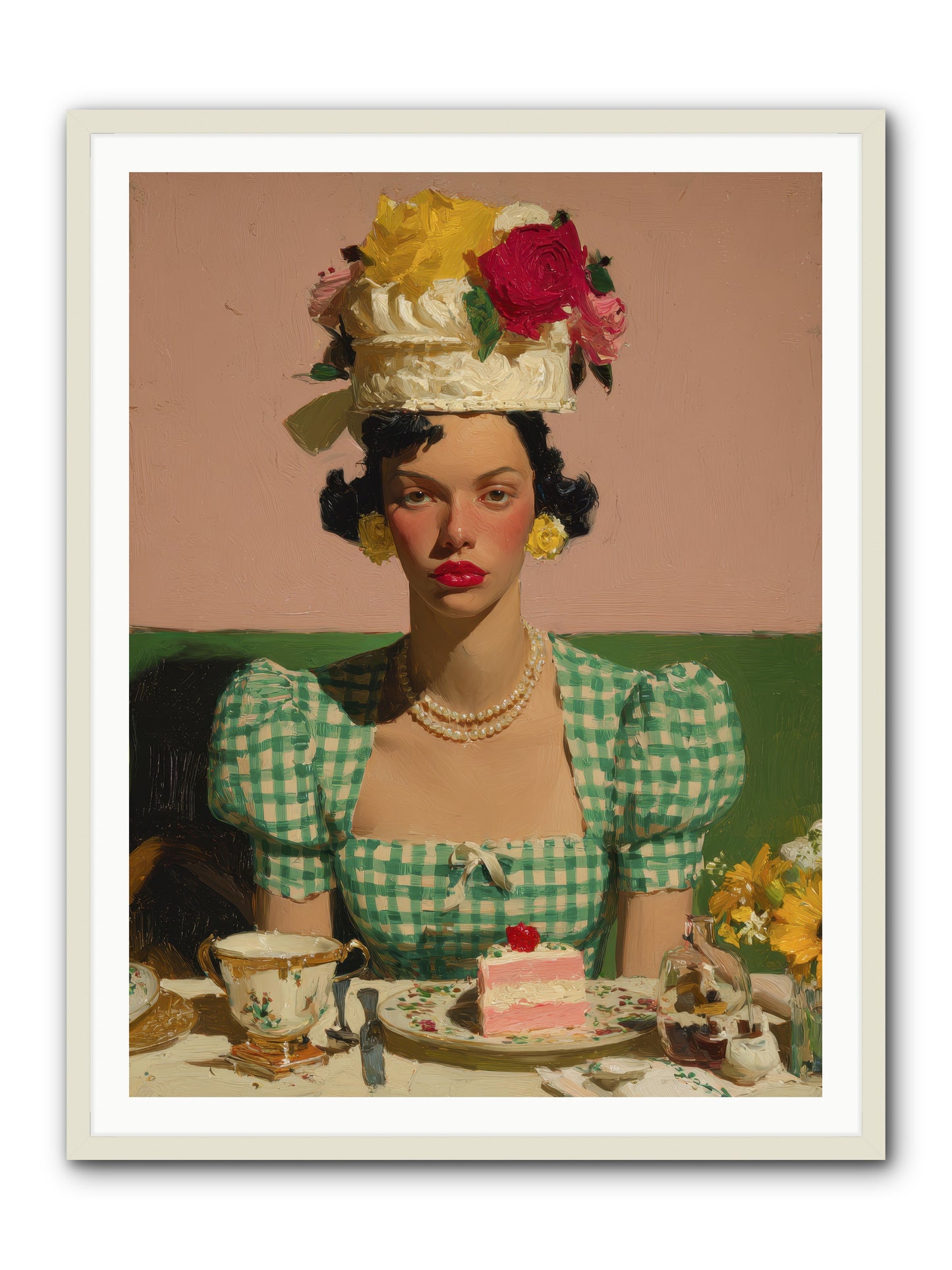 The Daffodil Supper Club -- Framed Print - White 36x48