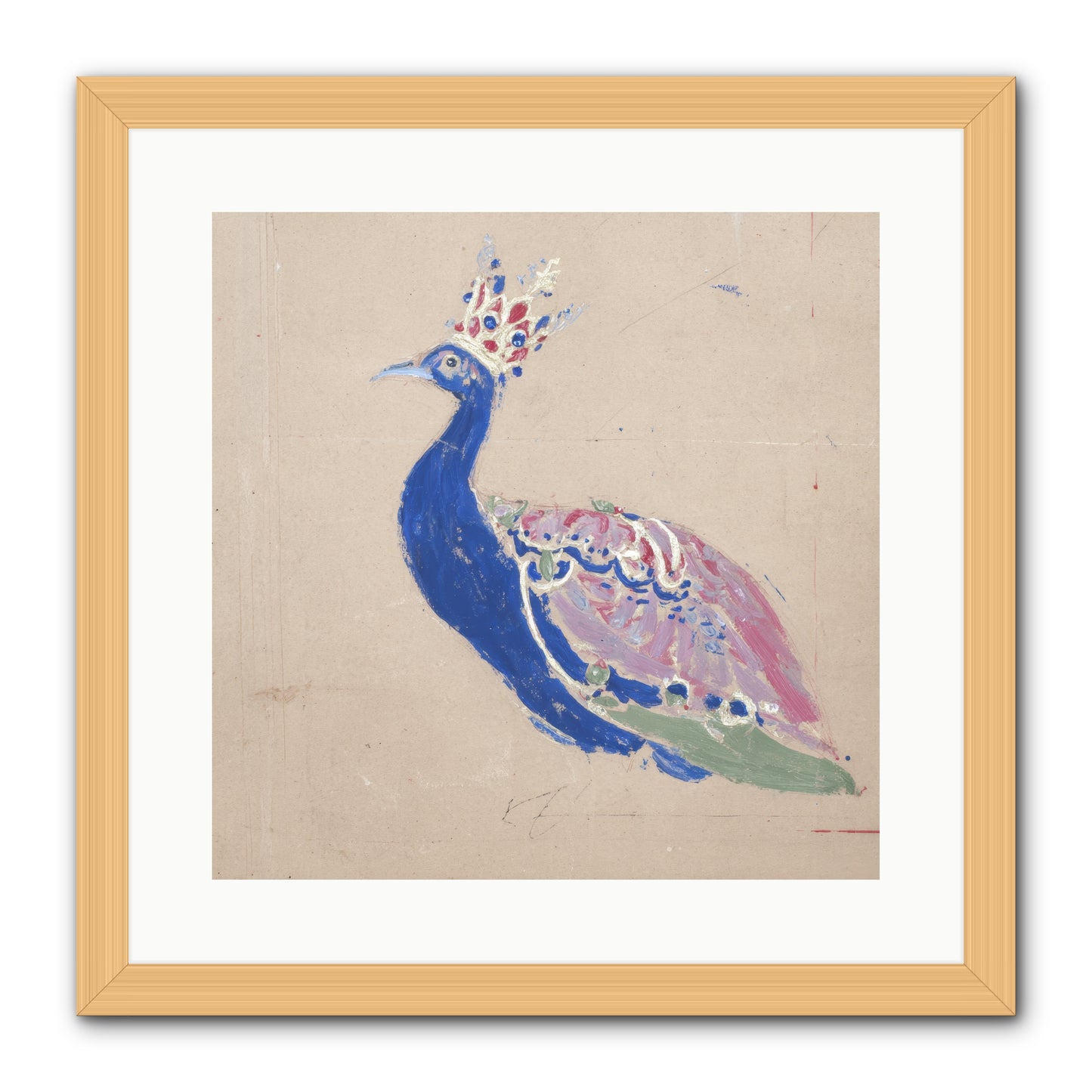 The Dapper Botanist -- Framed Print - Natural 16x16