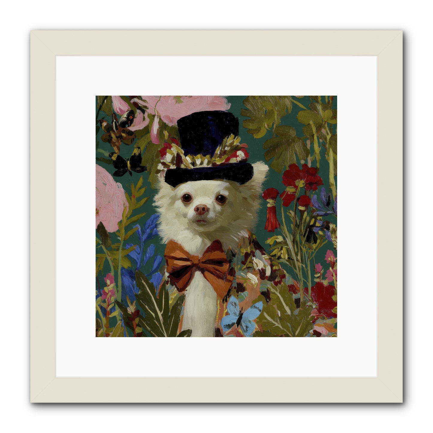 The Dappled Blazer -- Framed Print - White 12x12