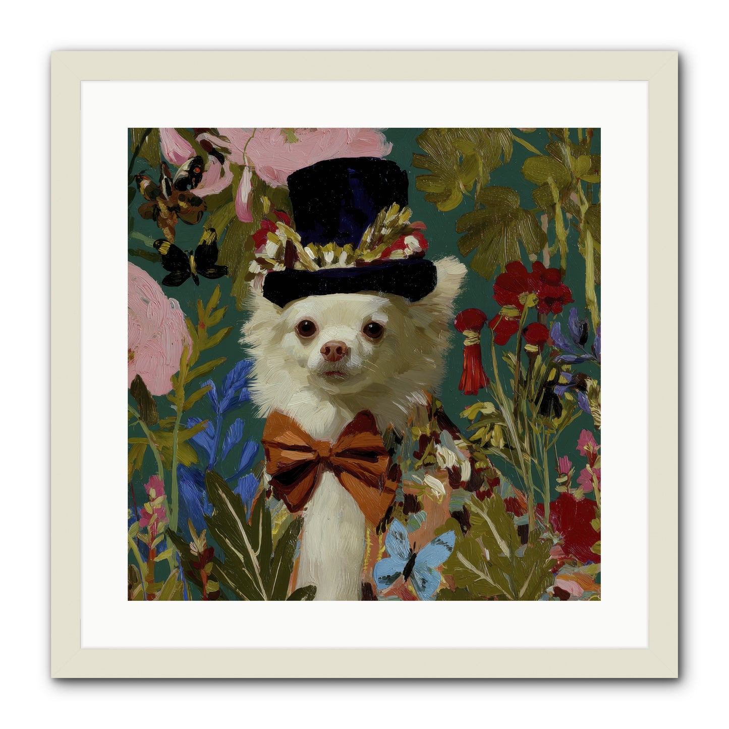 The Dappled Blazer -- Framed Print - White 20x20