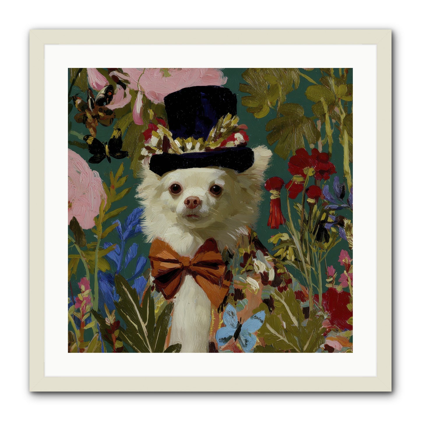 The Dappled Blazer -- Framed Print - White 24x24