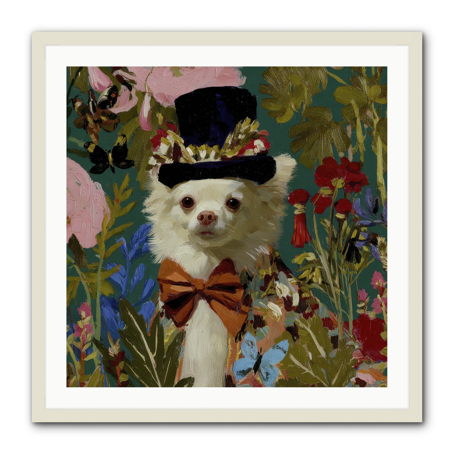 The Dappled Blazer -- Framed Print - White 30x30