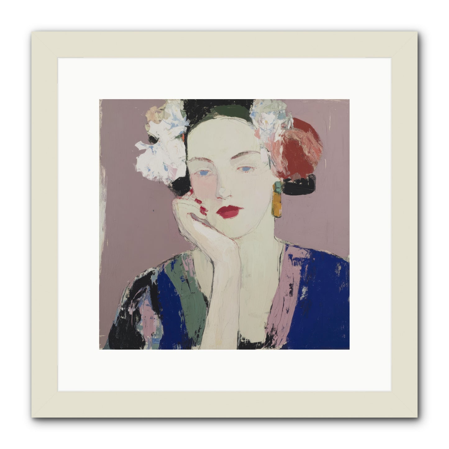 The Daydreamer's Companion -- Framed Print - White 12x12