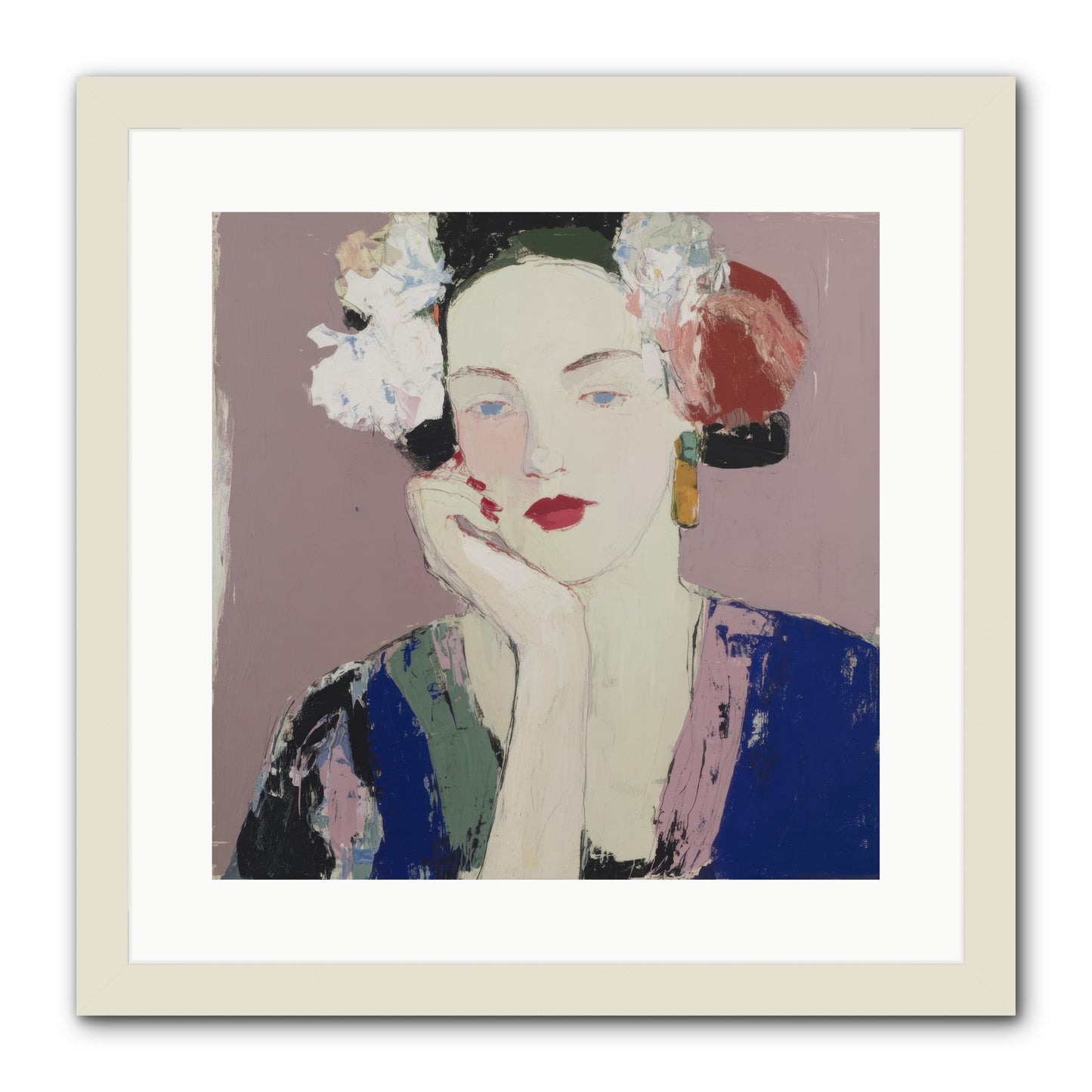 The Daydreamer's Companion -- Framed Print - White 16x16