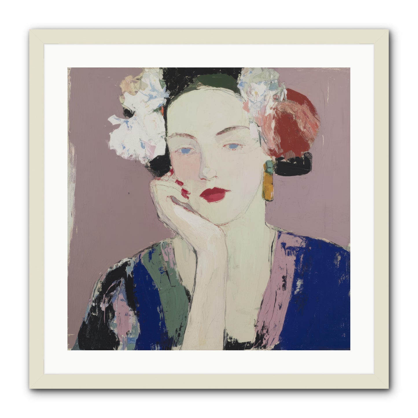 The Daydreamer's Companion -- Framed Print - White 24x24