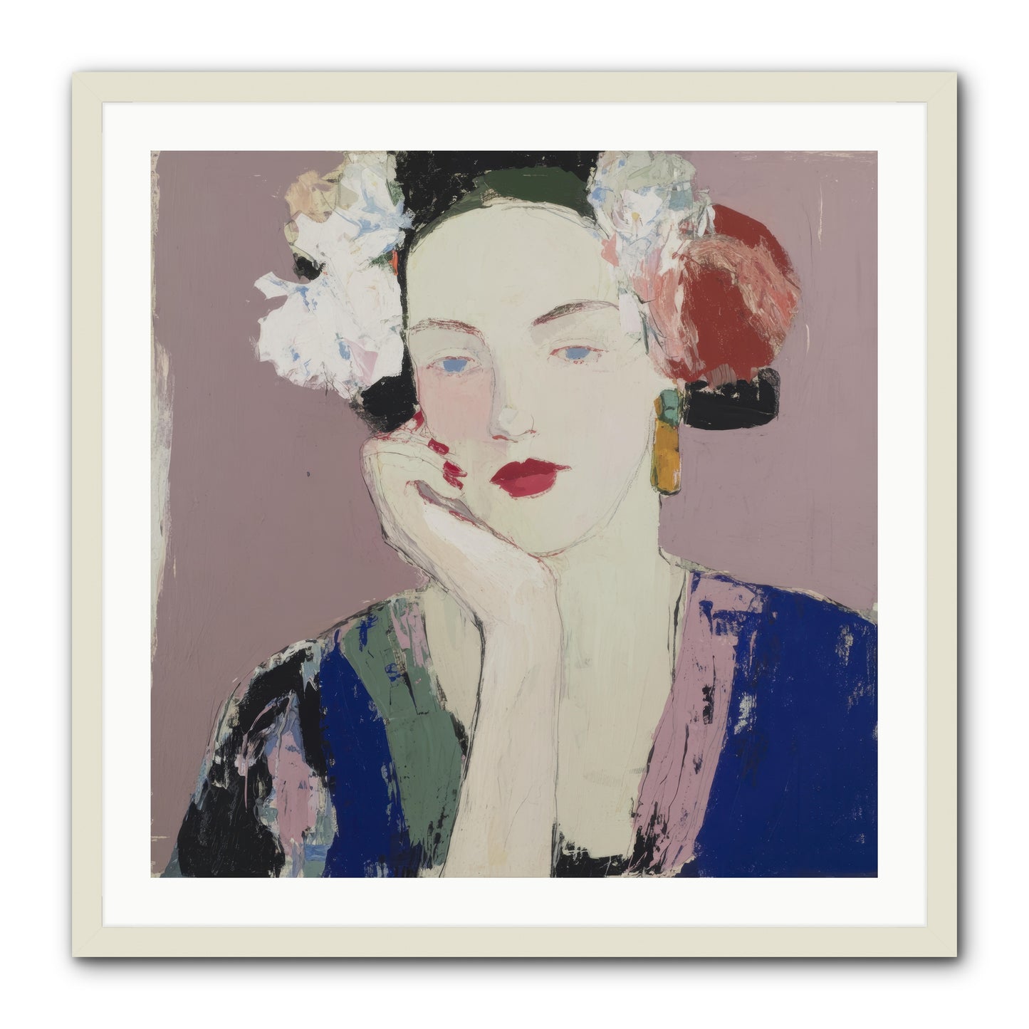 The Daydreamer's Companion -- Framed Print - White 30x30