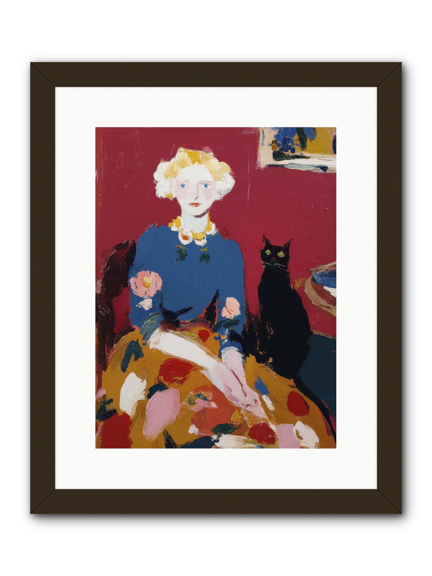 The Devoted Pair -- Framed Print - Black 12x16