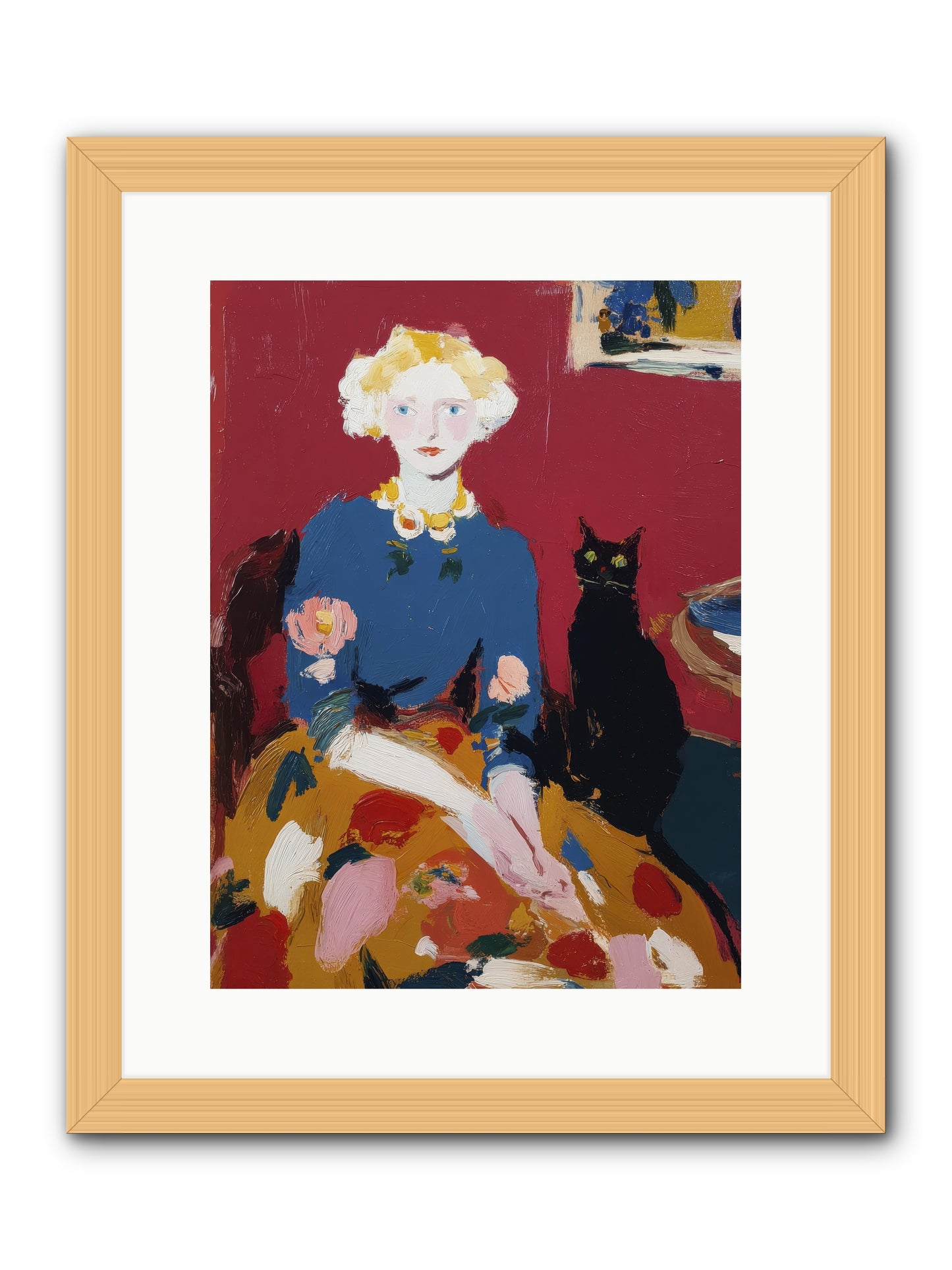 The Devoted Pair -- Framed Print - Natural 12x16