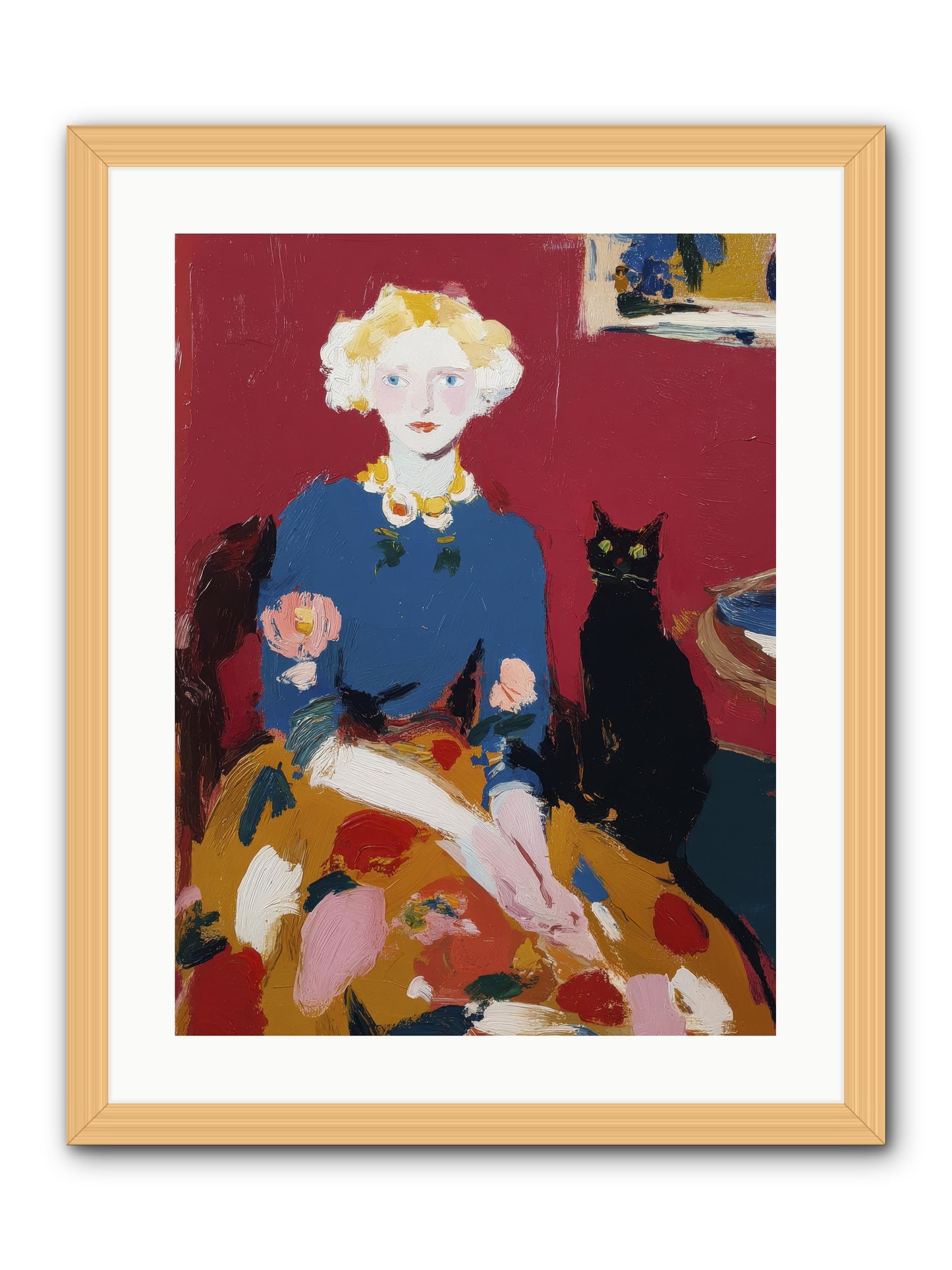 The Devoted Pair -- Framed Print - Natural 18x24