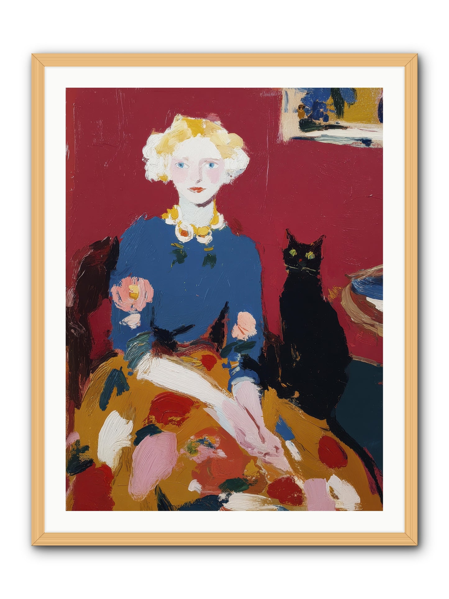 The Devoted Pair -- Framed Print - Natural 30x40