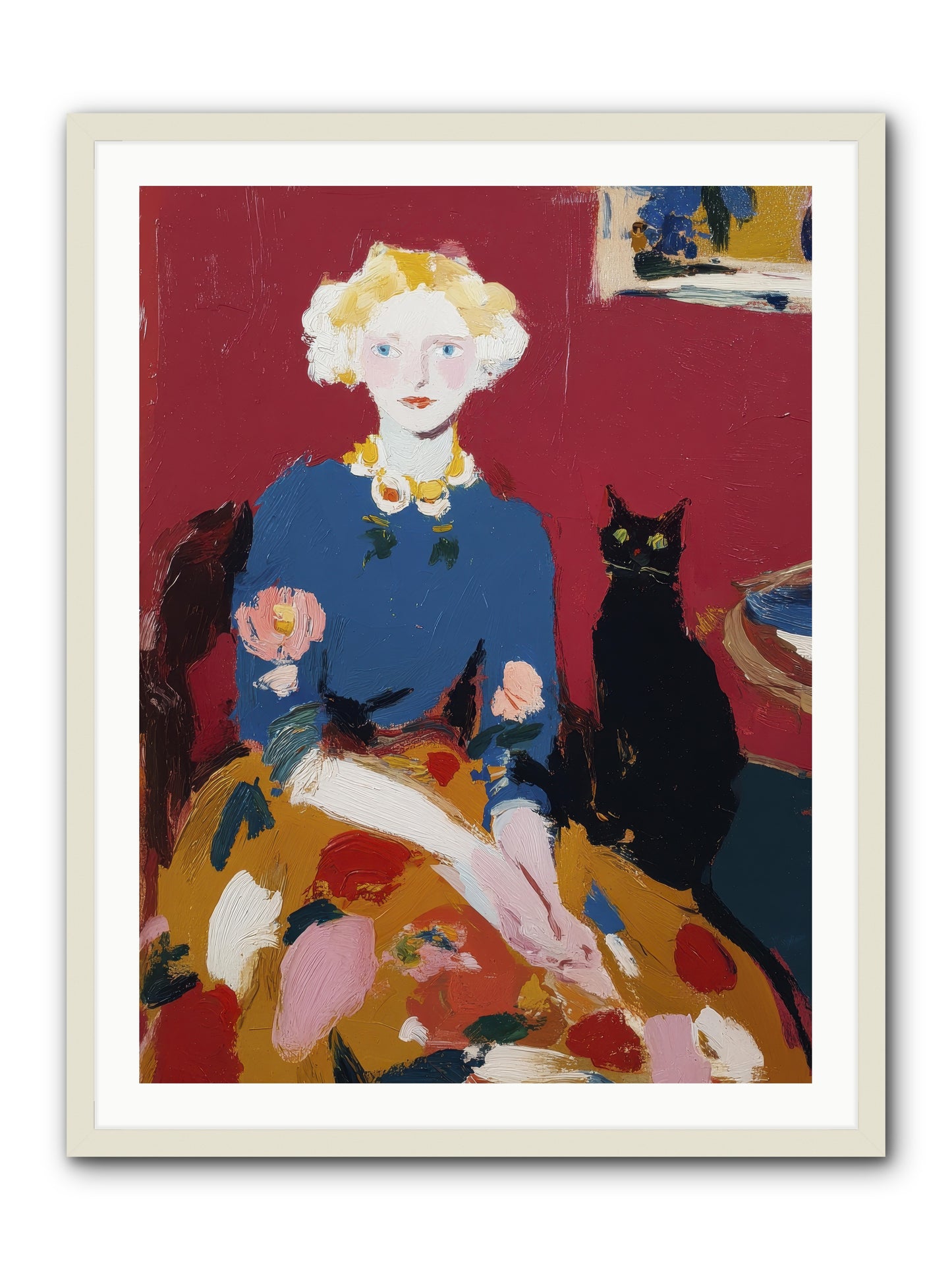 The Devoted Pair -- Framed Print - White 30x40