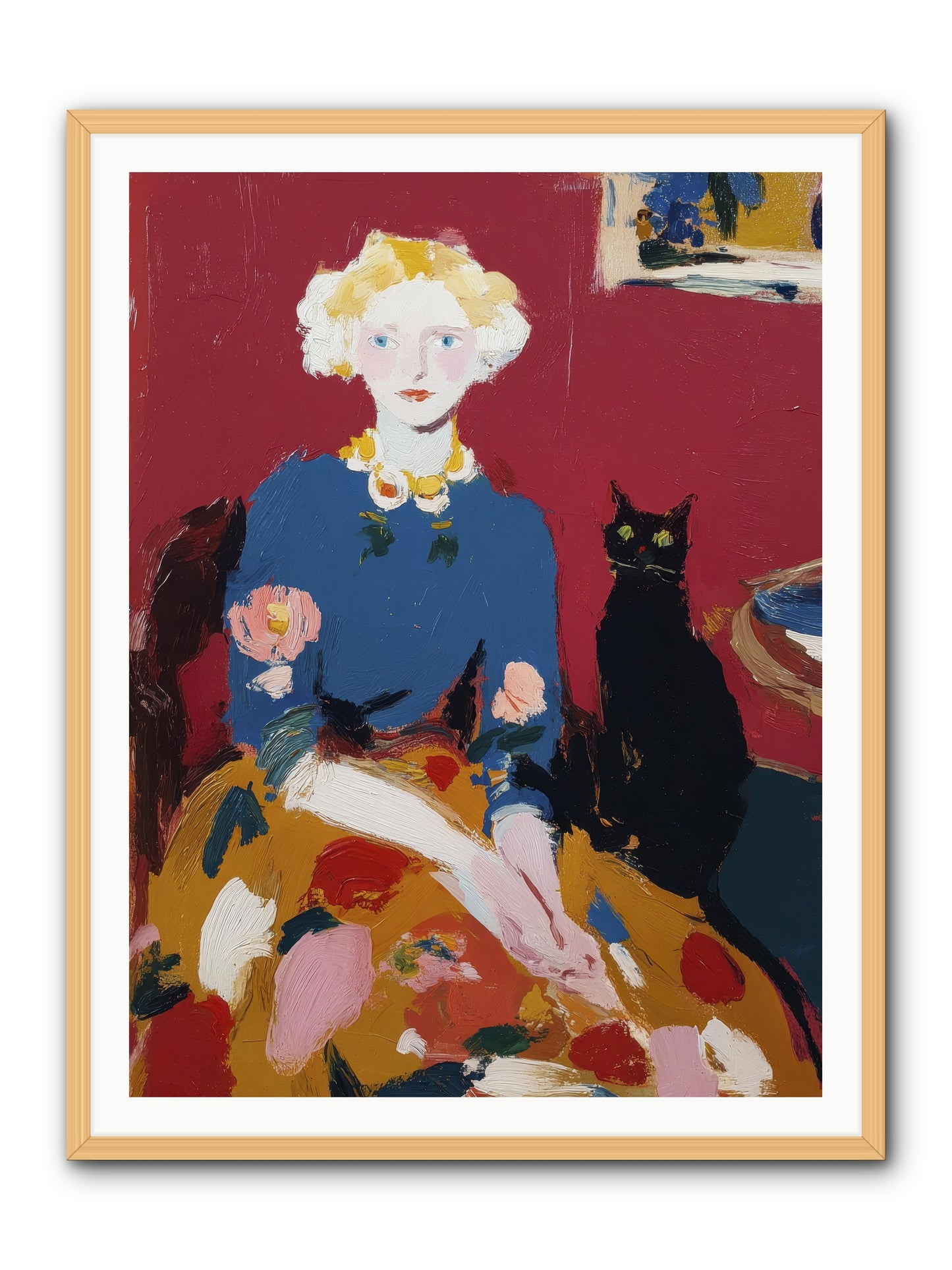 The Devoted Pair -- Framed Print - Natural 36x48
