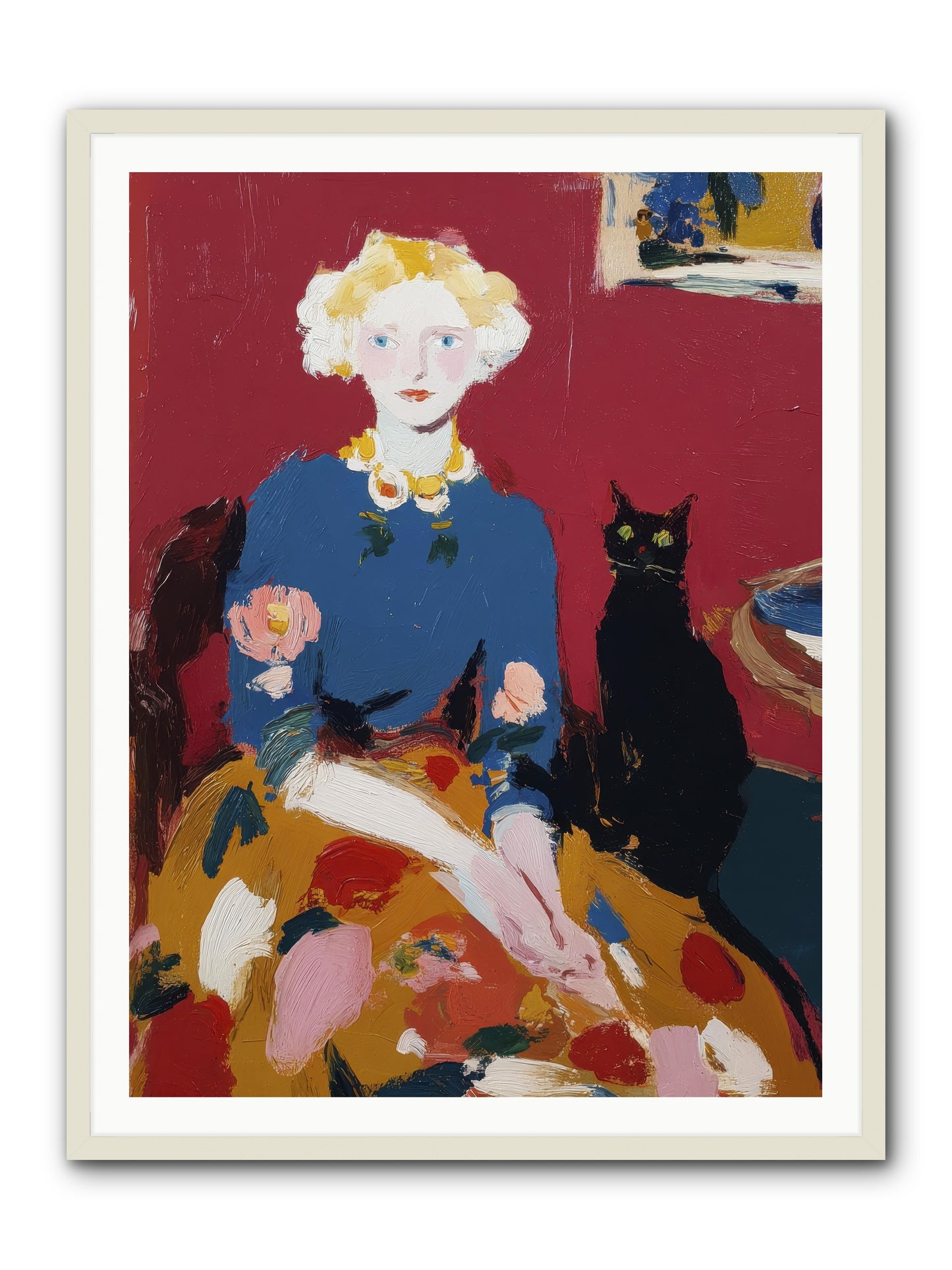 The Devoted Pair -- Framed Print - White 36x48