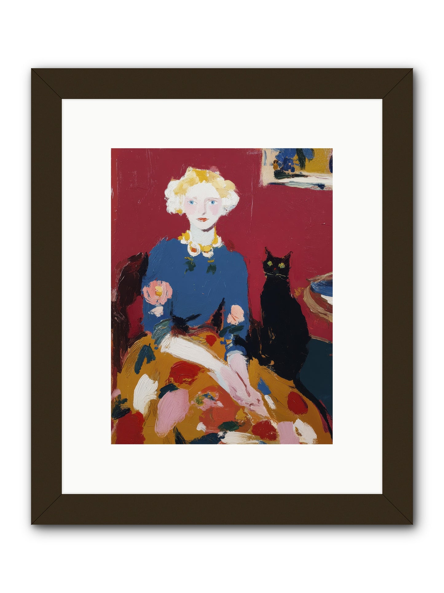 The Devoted Pair -- Framed Print - Black 9x12