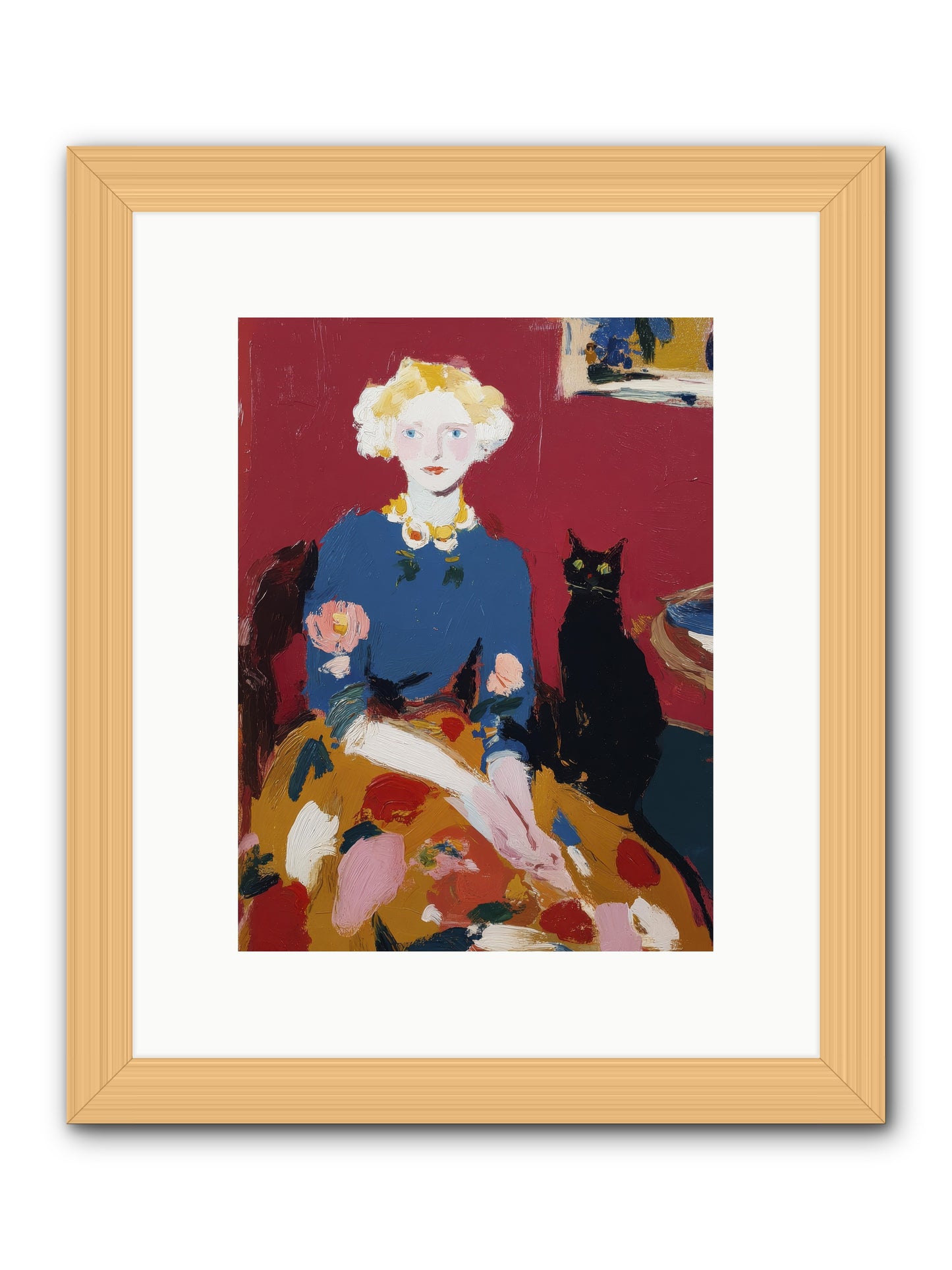 The Devoted Pair -- Framed Print - Natural 9x12