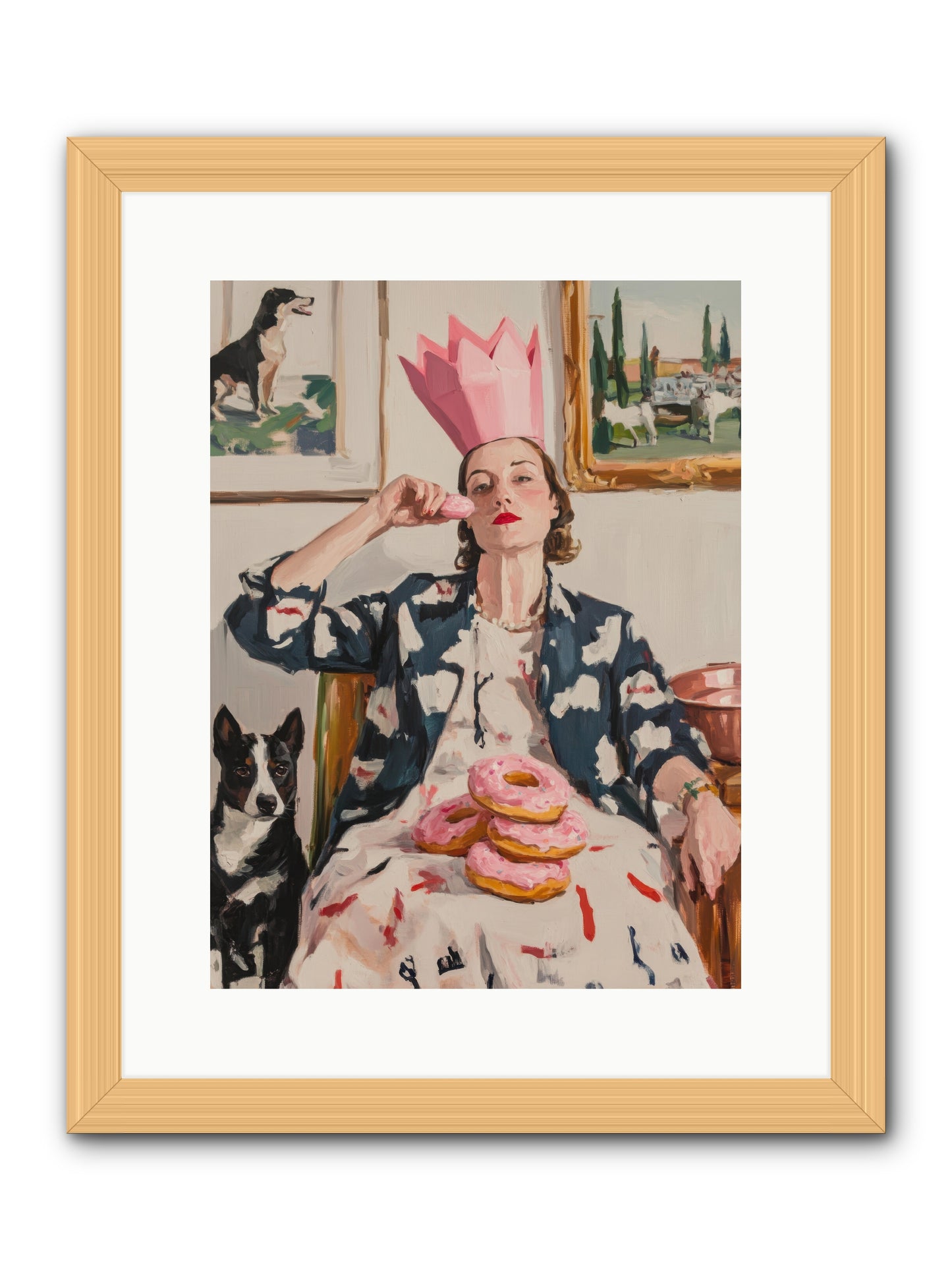 The Donut Diarist -- Framed Print - Natural 12x16