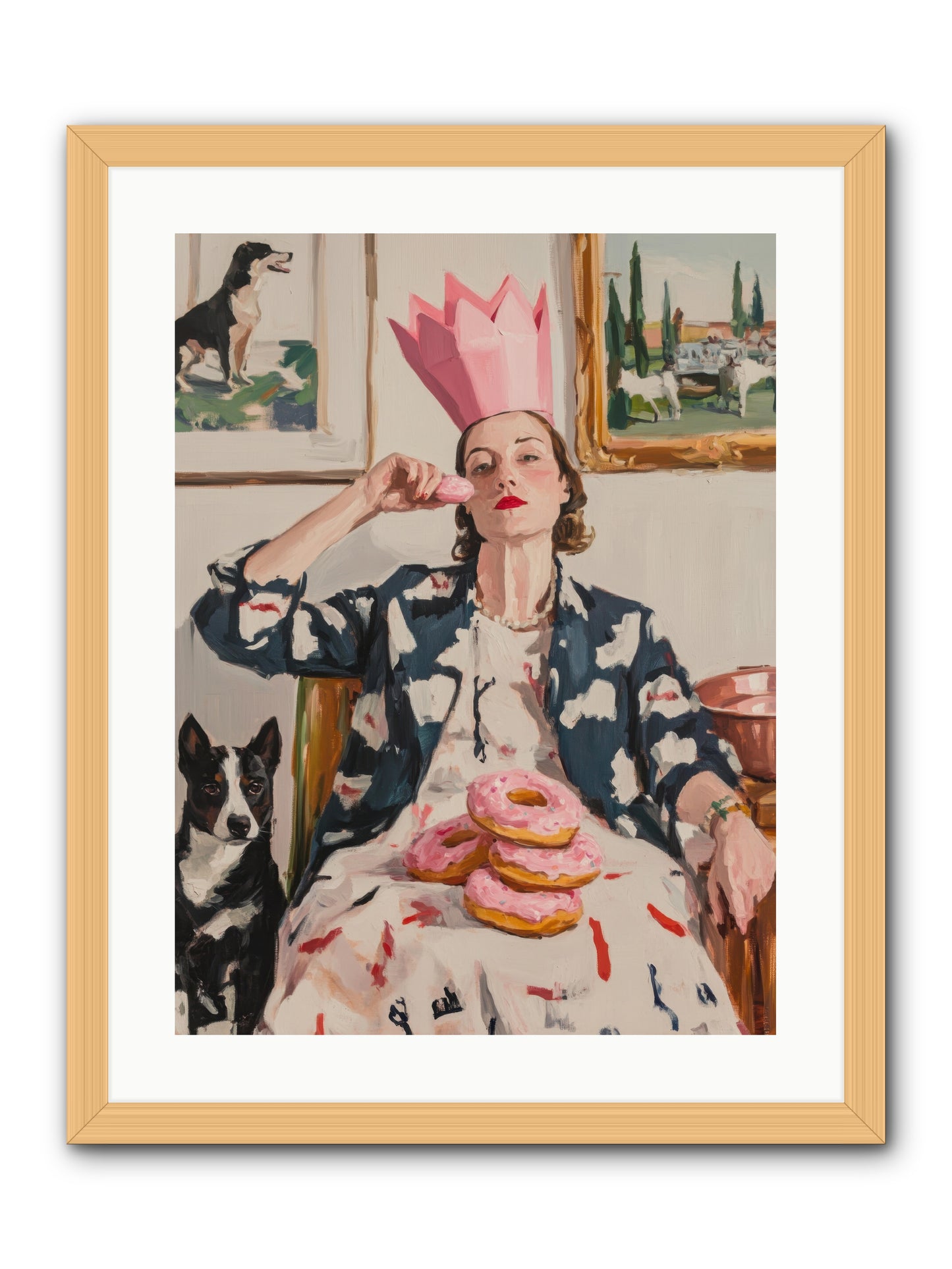 The Donut Diarist -- Framed Print - Natural 18x24