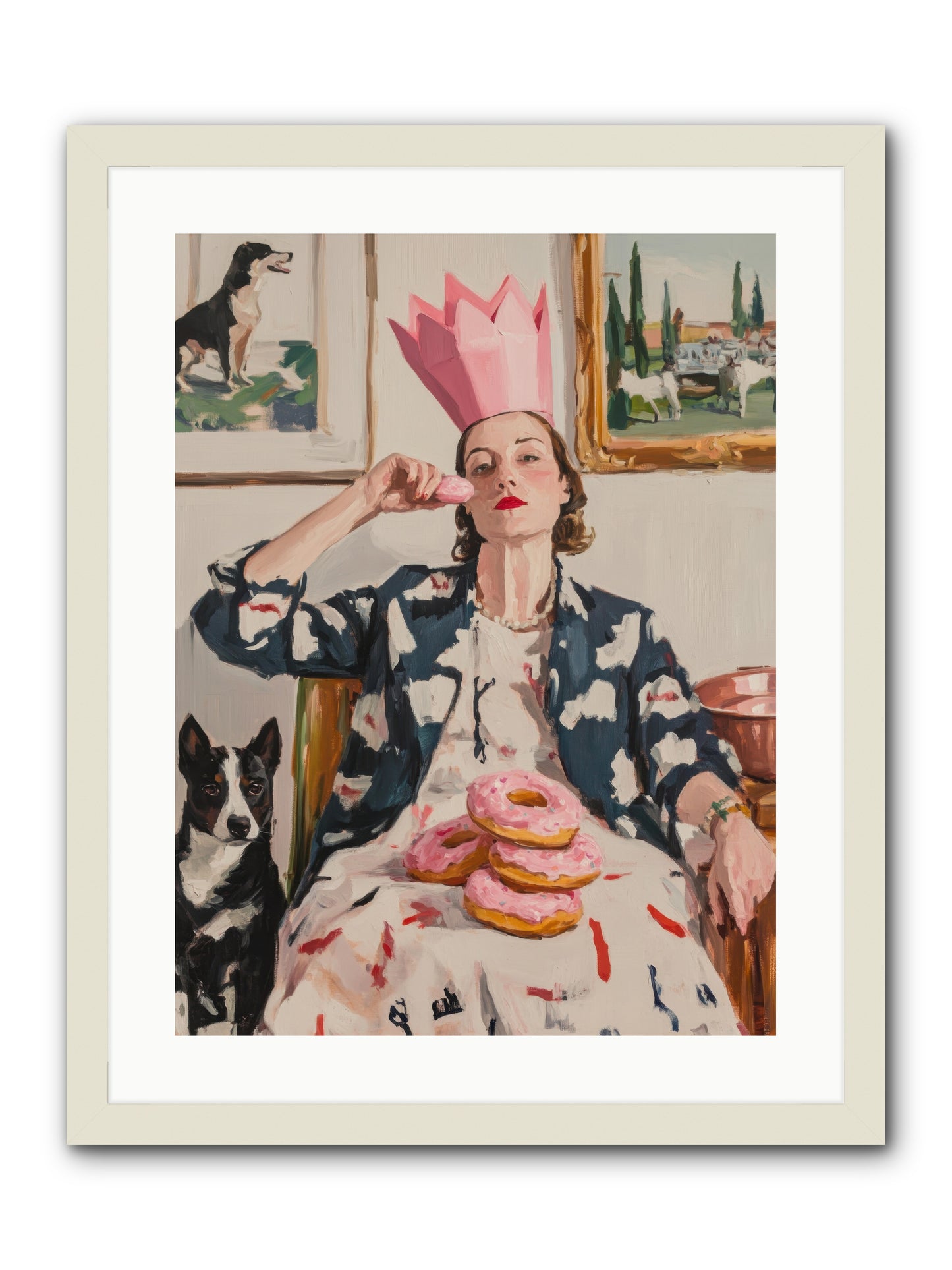 The Donut Diarist -- Framed Print - White 18x24