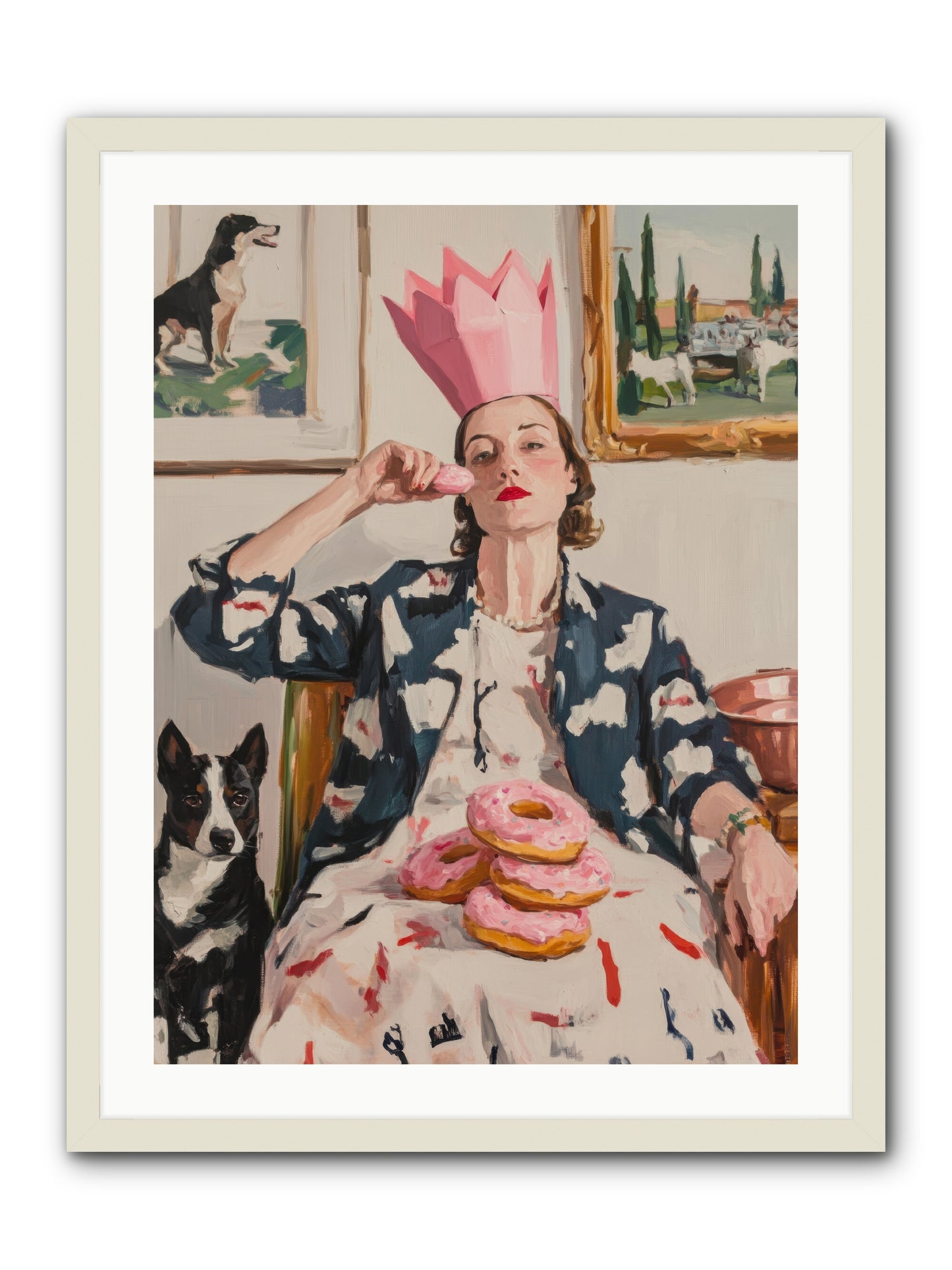 The Donut Diarist -- Framed Print - White 24x32